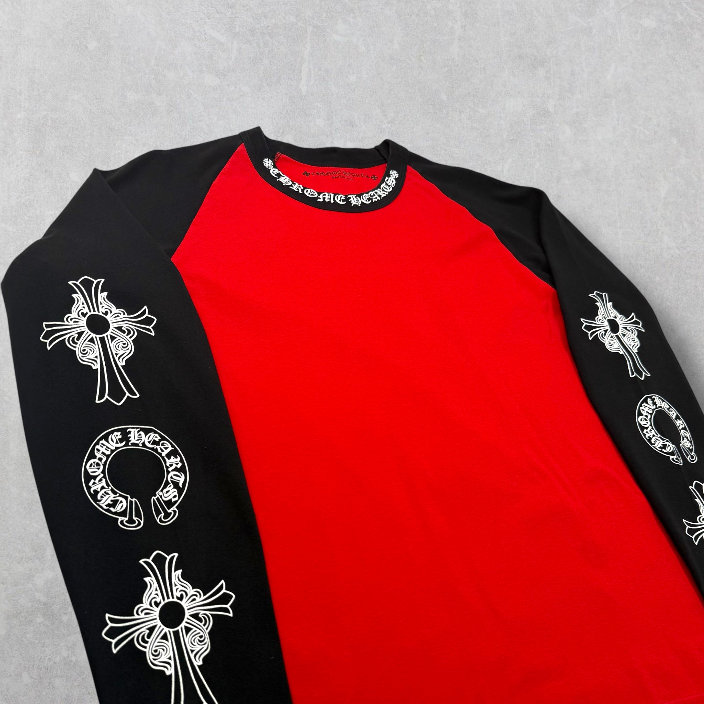 Chrome Hearts Raglan Neck Logo Tee Red XXL