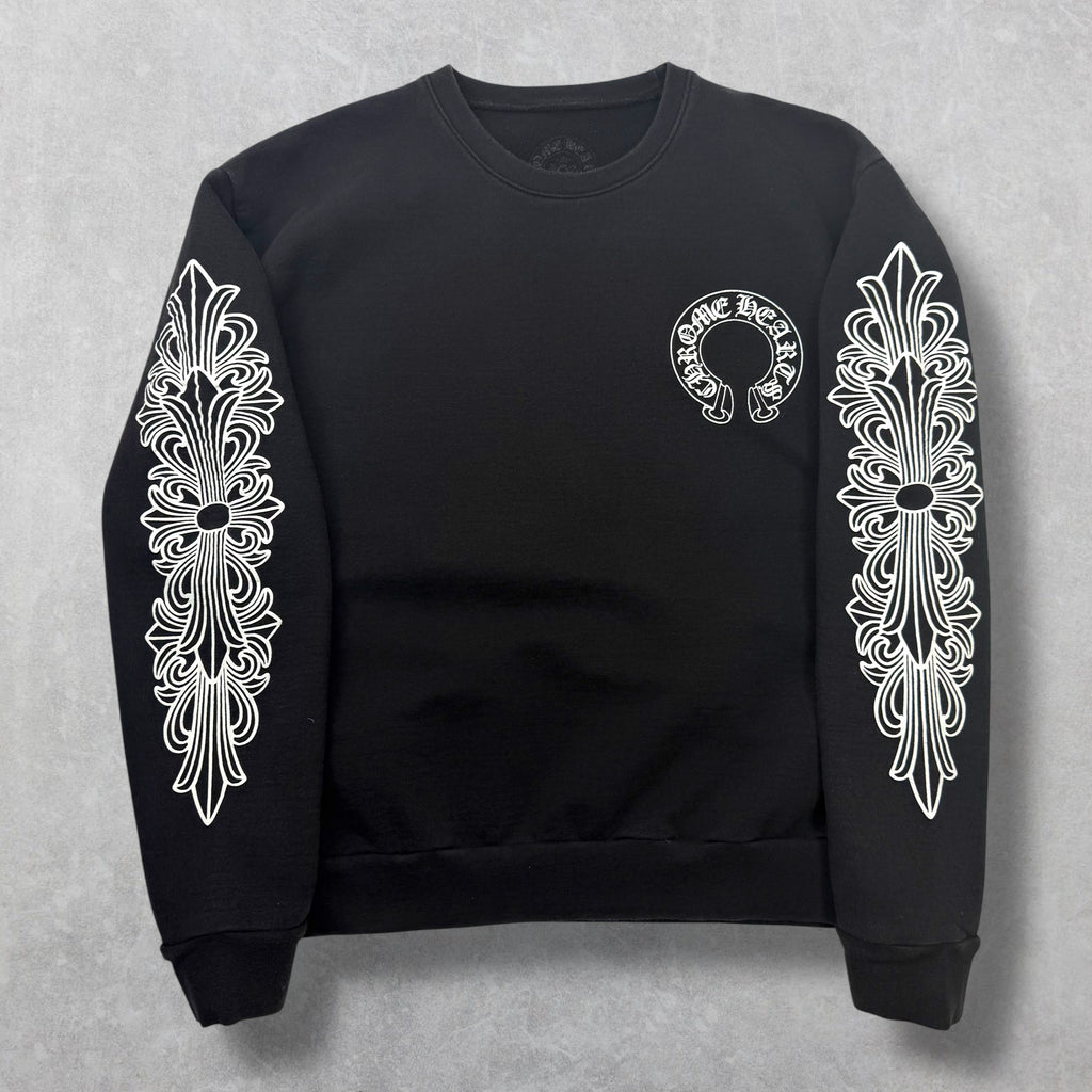 Chrome Hearts Horseshoe Floral Crewneck Black S