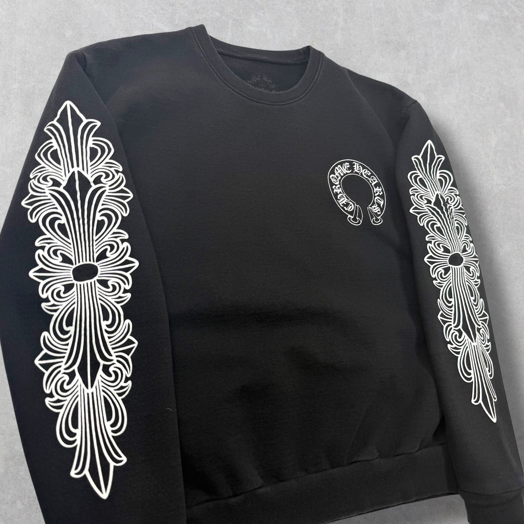 Chrome Hearts Horseshoe Floral Crewneck Black S