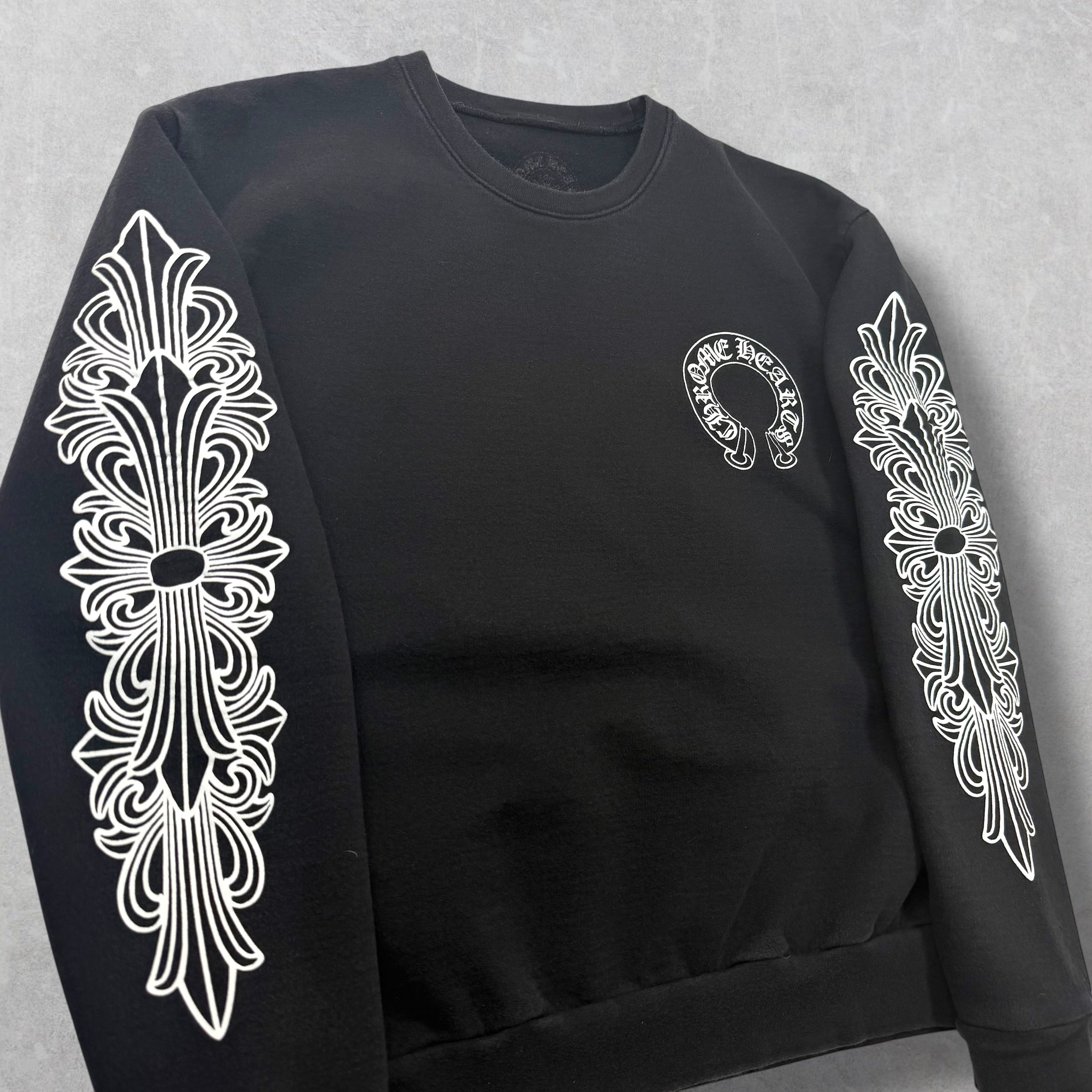 Chrome Hearts Horseshoe Floral Crewneck Black S