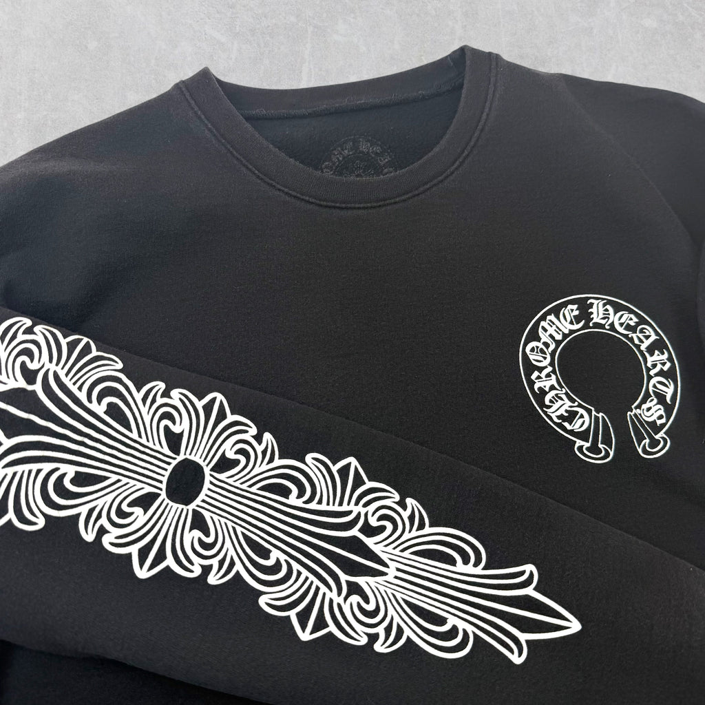 Chrome Hearts Horseshoe Floral Crewneck Black S