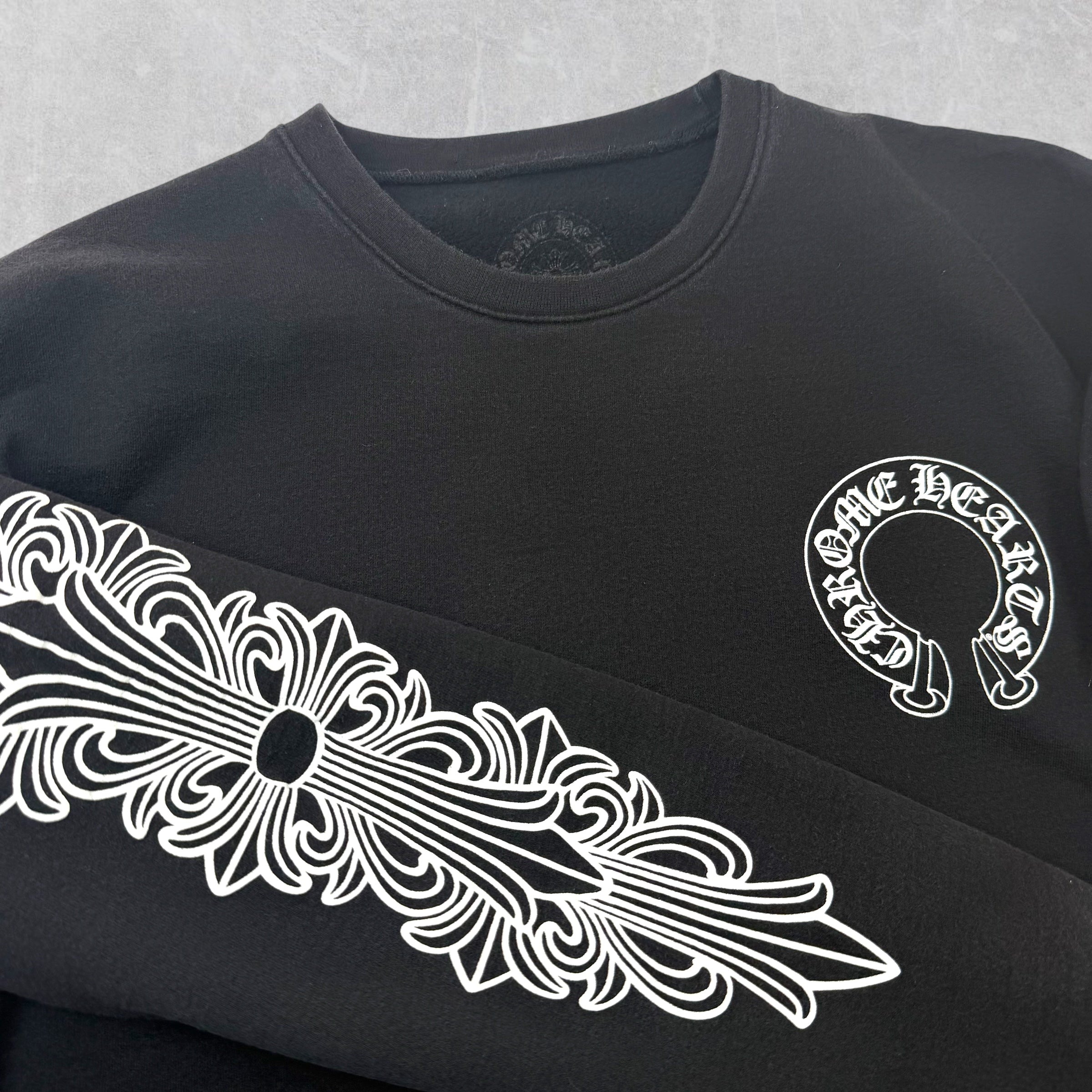Chrome Hearts Horseshoe Floral Crewneck Black S