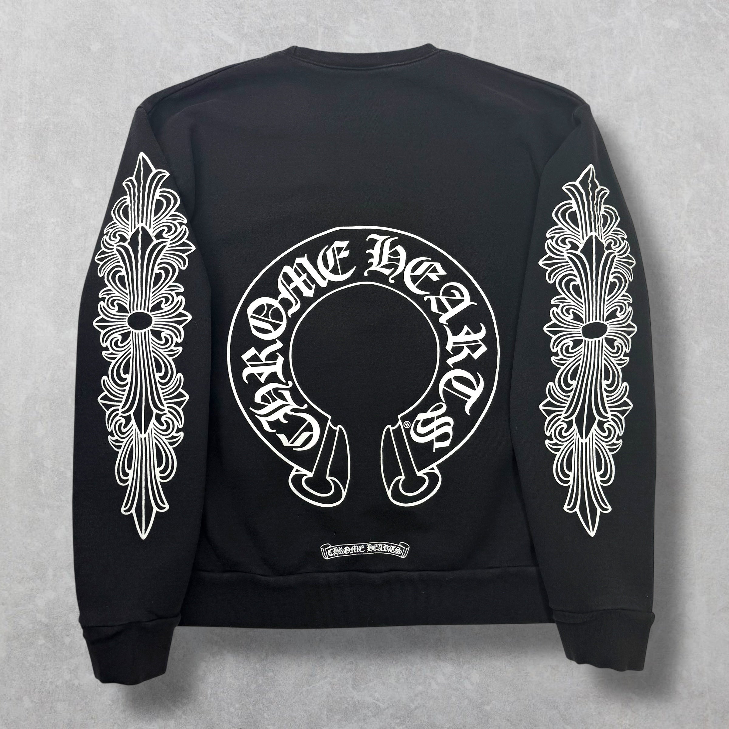 Chrome Hearts Horseshoe Floral Crewneck Black S
