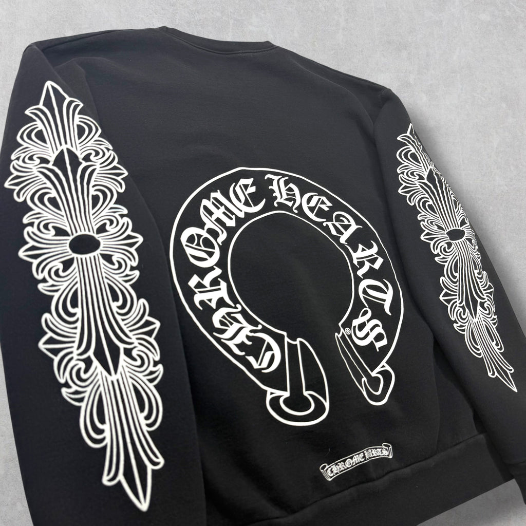 Chrome Hearts Horseshoe Floral Crewneck Black S