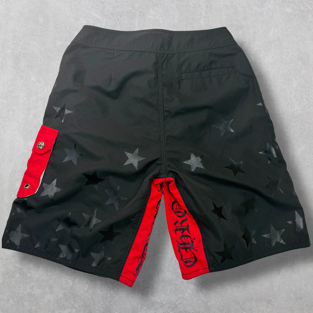 Chrome Hearts Leather Plus Patch Swim Shorts 31