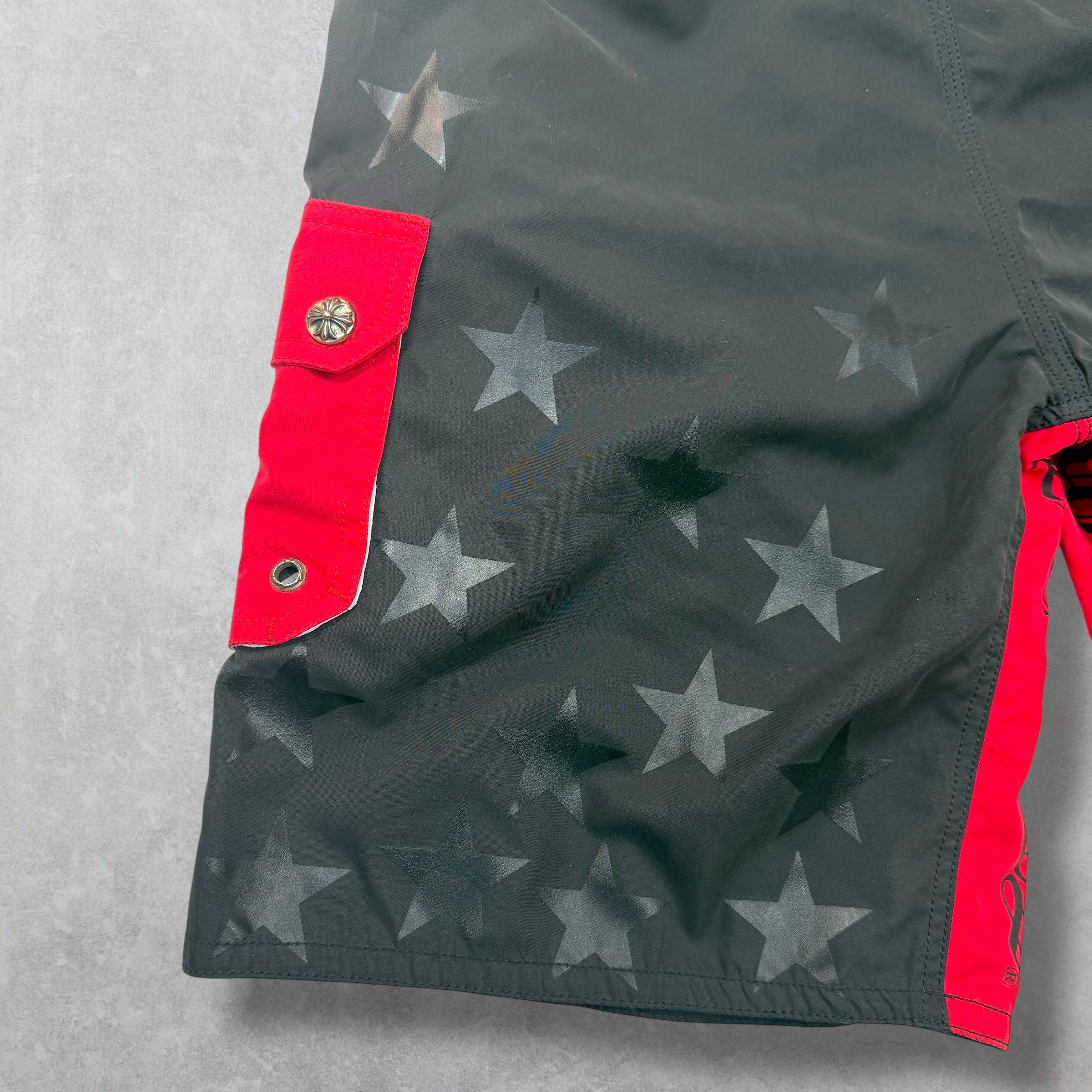 Chrome Hearts Leather Plus Patch Swim Shorts 31