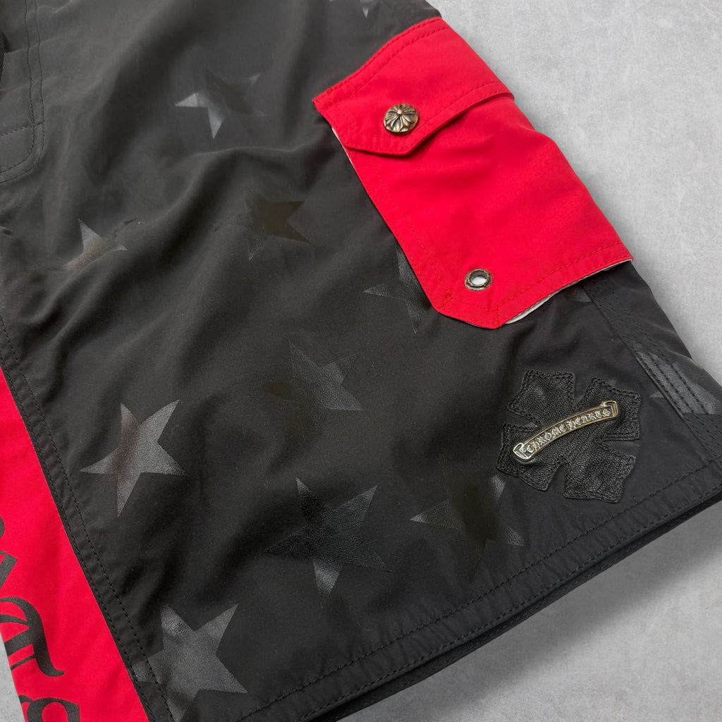 Chrome Hearts Leather Plus Patch Swim Shorts 31