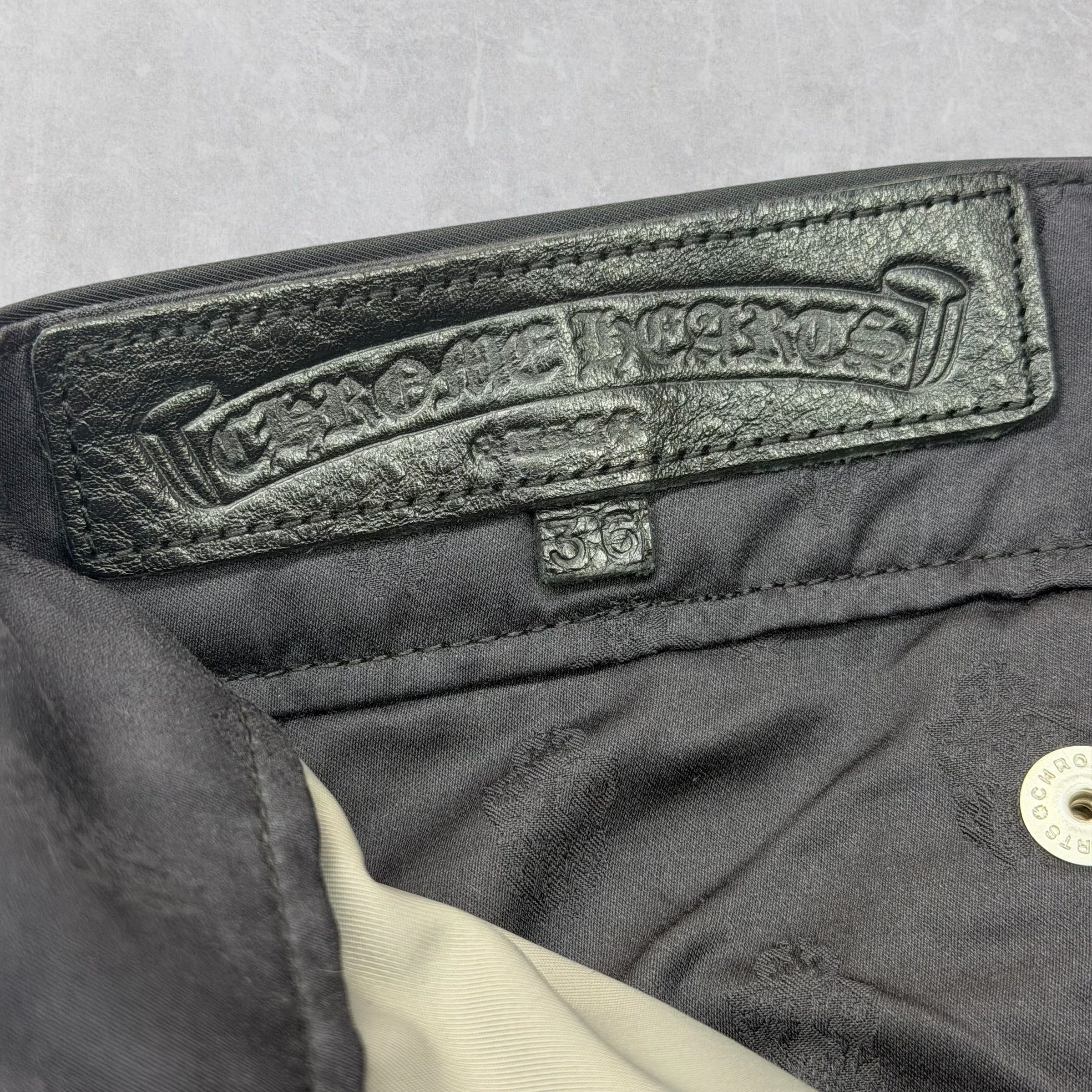 Chrome Hearts Double Knee Leather Carpenter Shorts 36