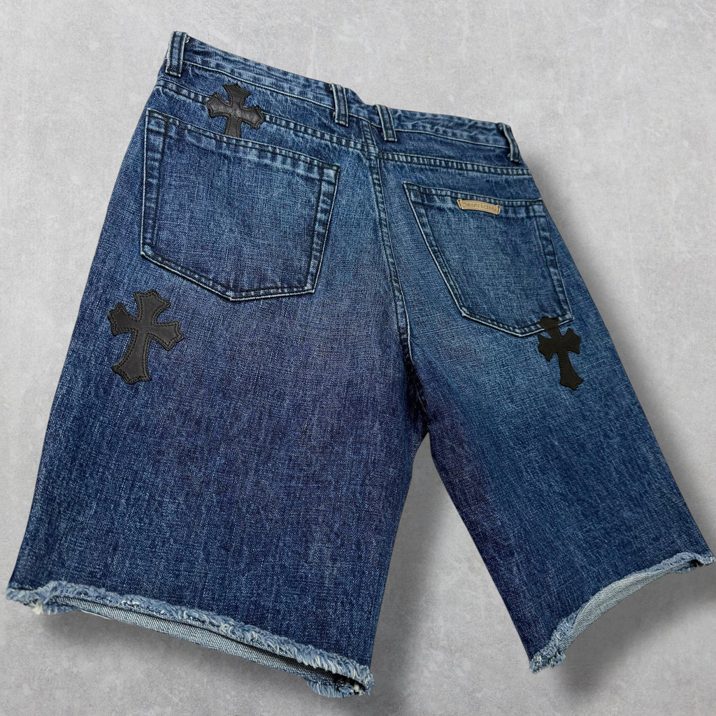 Chrome Hearts Turbo Diesel Cross Patch Shorts 28