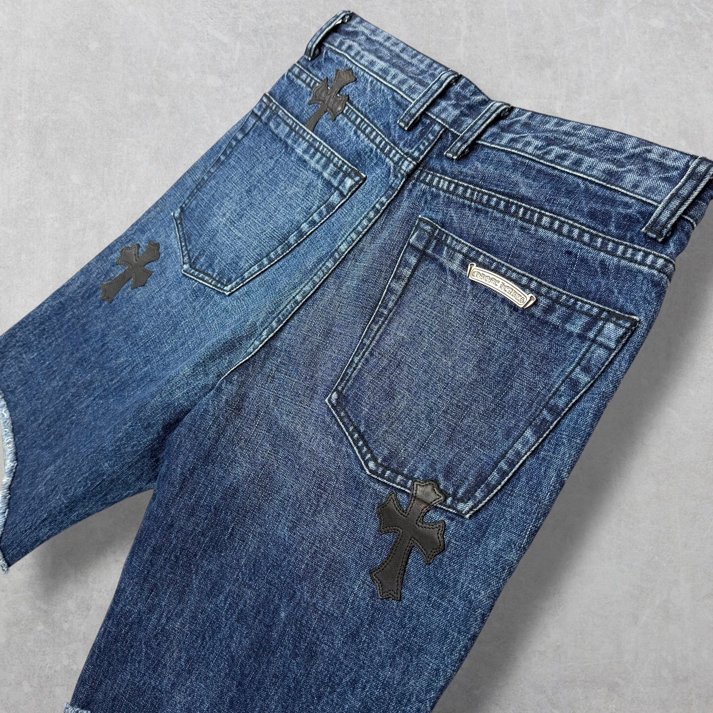Chrome Hearts Turbo Diesel Cross Patch Shorts 28