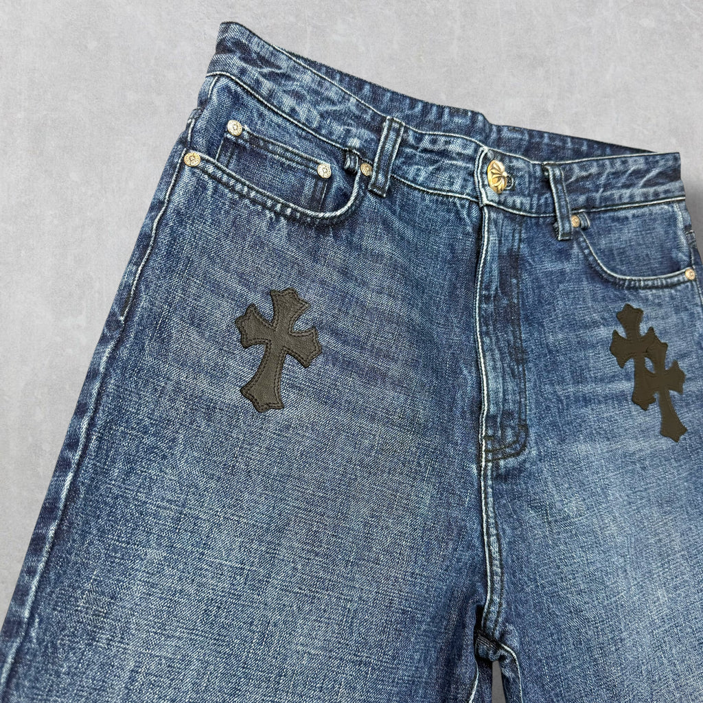 Chrome Hearts Turbo Diesel Cross Patch Shorts 28