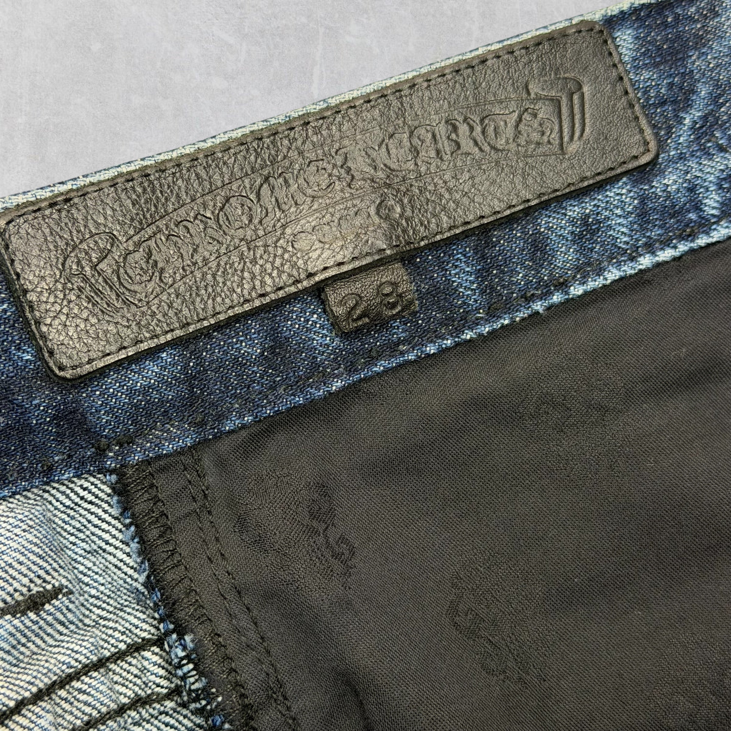 Chrome Hearts Turbo Diesel Cross Patch Shorts 28