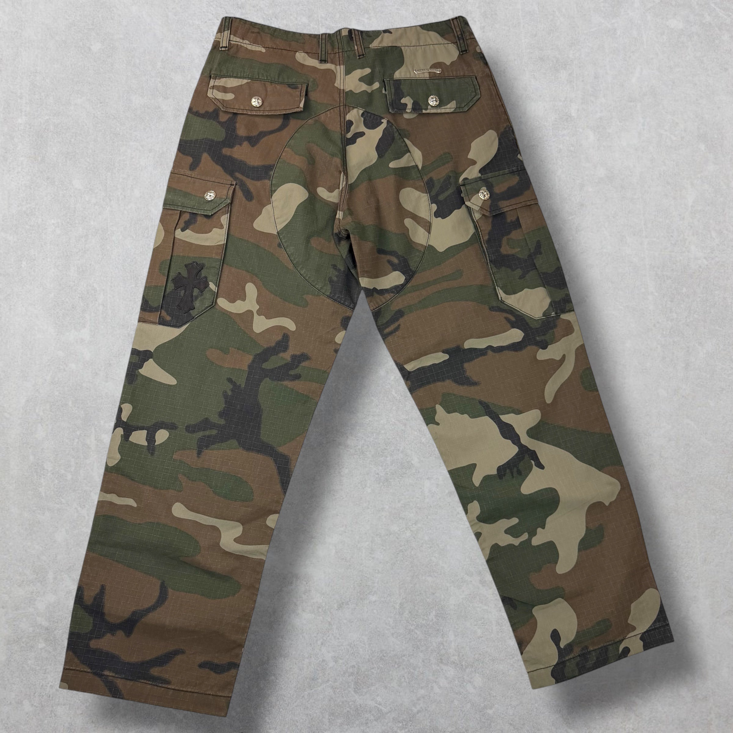 Chrome Hearts Cross Patch Camo Cargo Pants 34