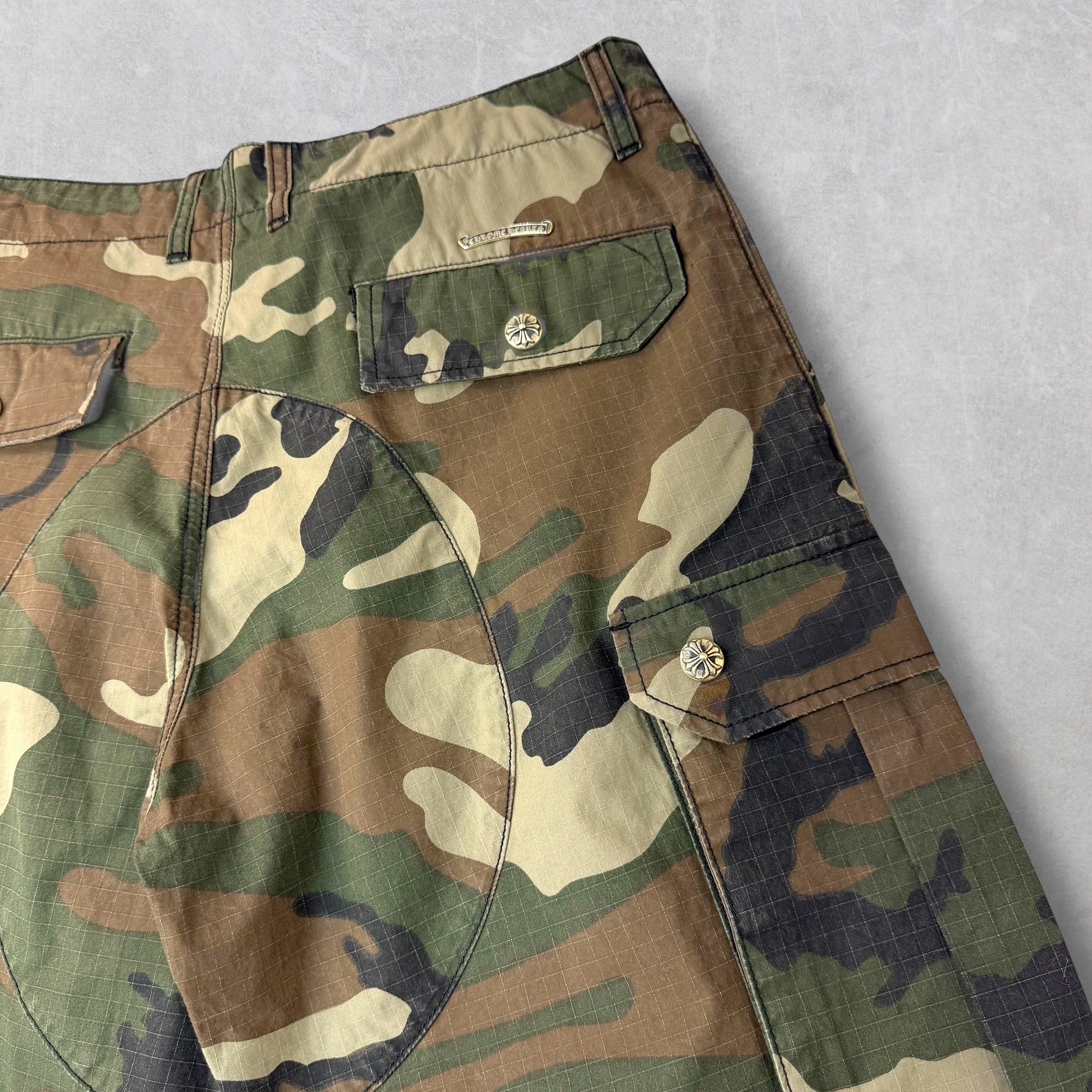 Chrome Hearts Cross Patch Camo Cargo Pants 34