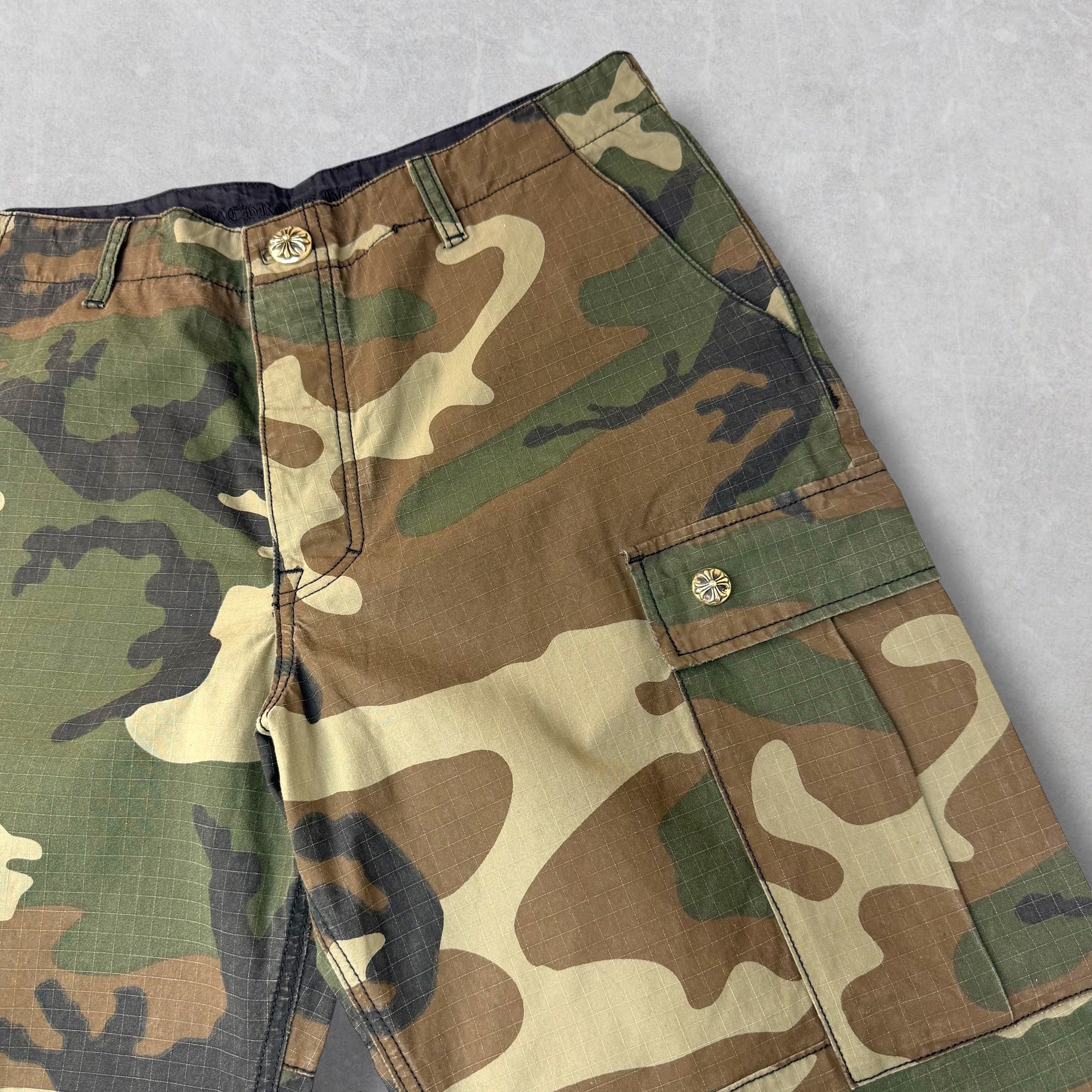 Chrome Hearts Cross Patch Camo Cargo Pants 34