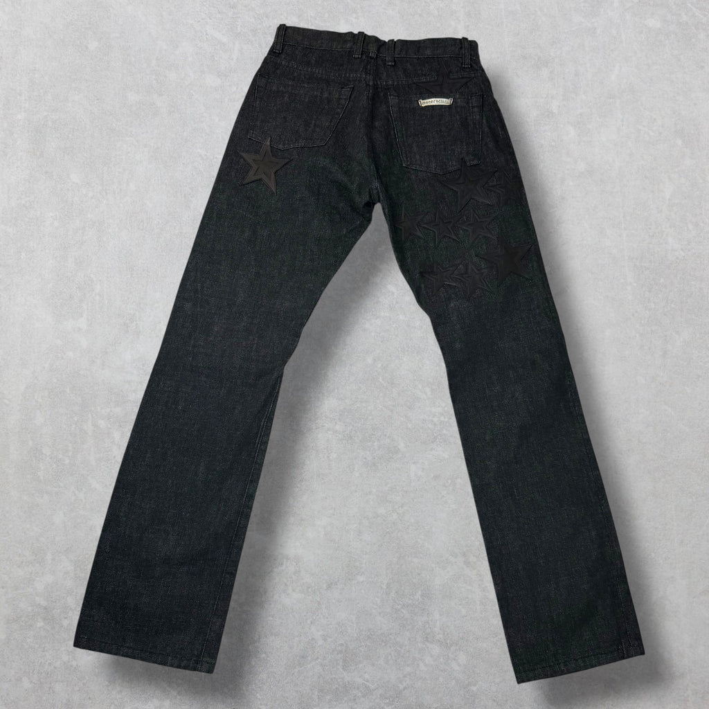 Chrome Hearts Star Patch Fleur Knee Jeans 28