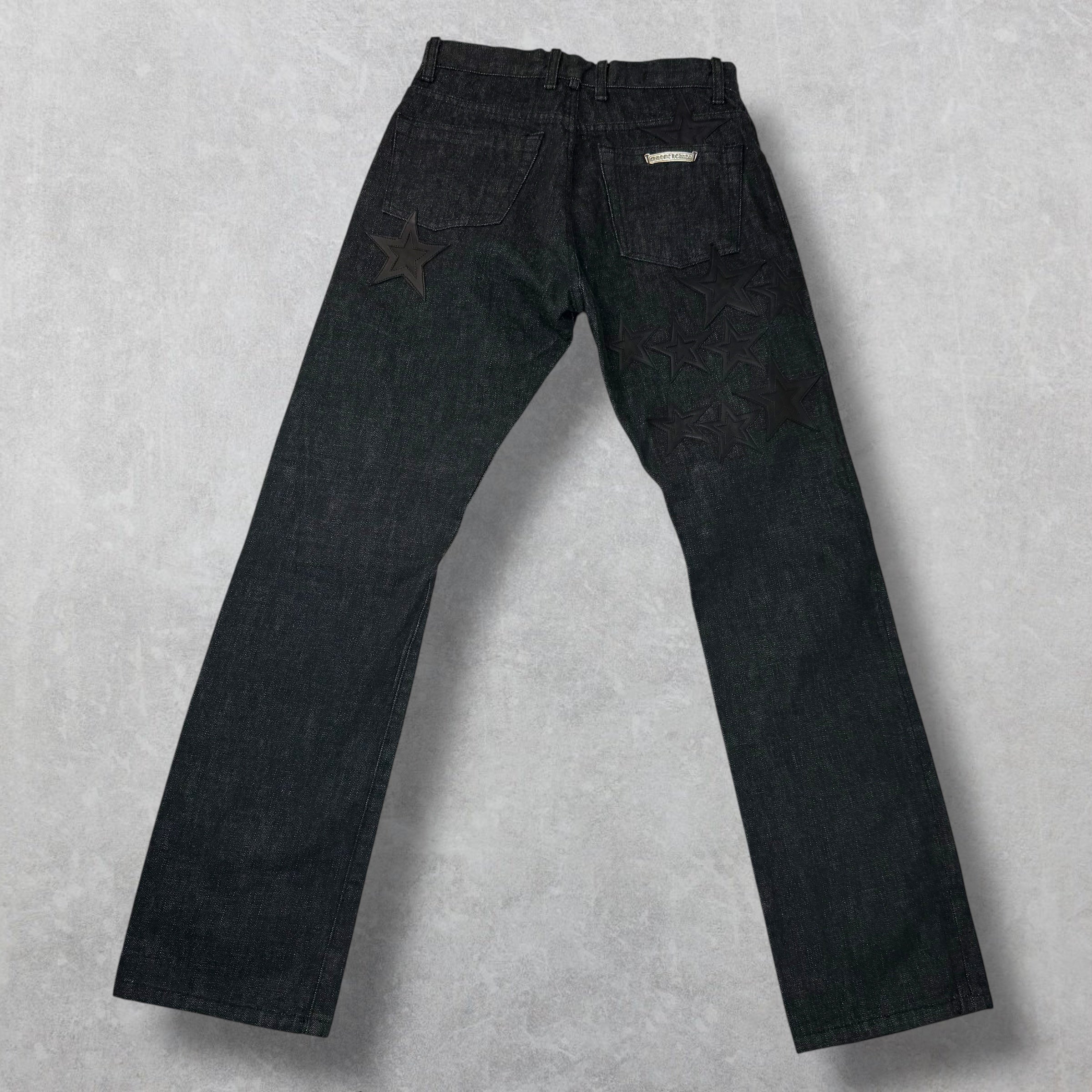 Chrome Hearts Star Patch Fleur Knee Jeans 28