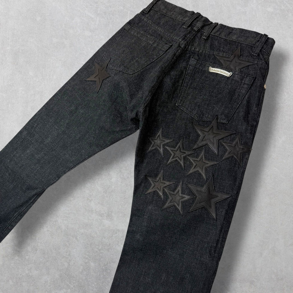 Chrome Hearts Star Patch Fleur Knee Jeans 28