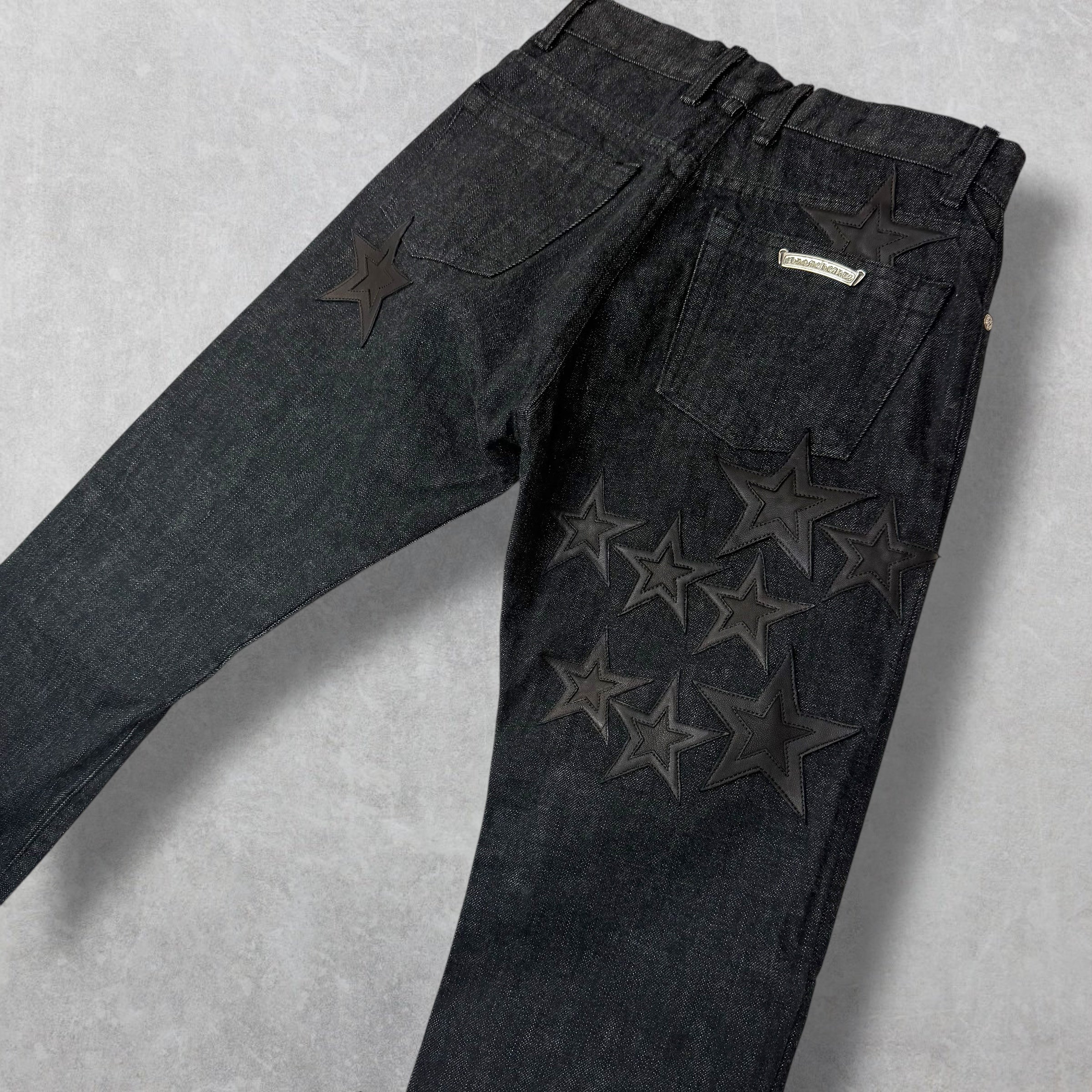 Chrome Hearts Star Patch Fleur Knee Jeans 28