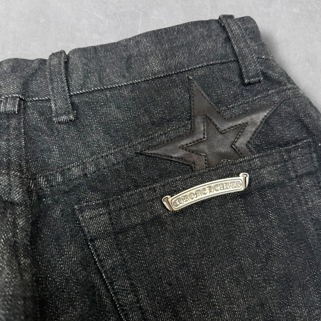 Chrome Hearts Star Patch Fleur Knee Jeans 28