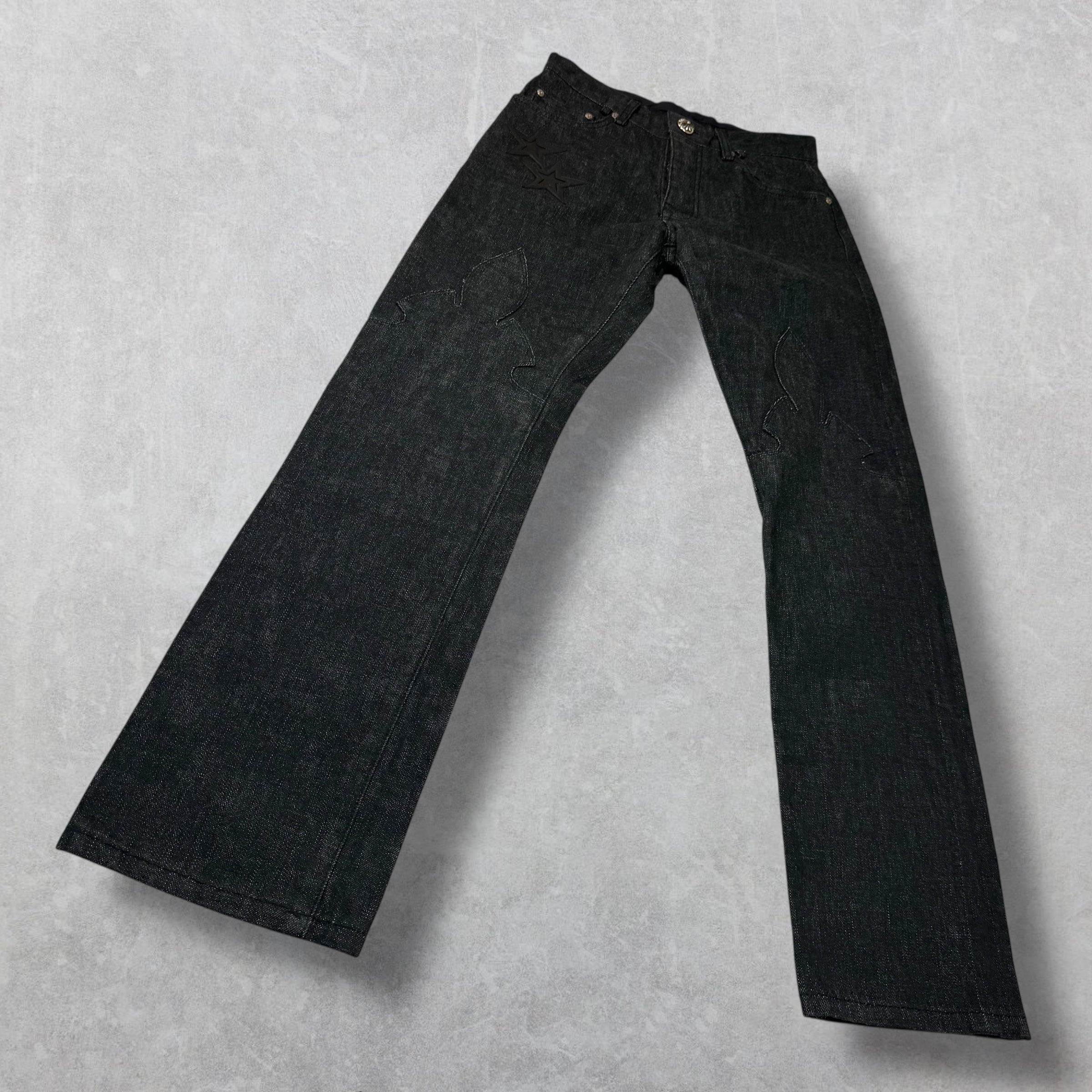 Chrome Hearts Star Patch Fleur Knee Jeans 28