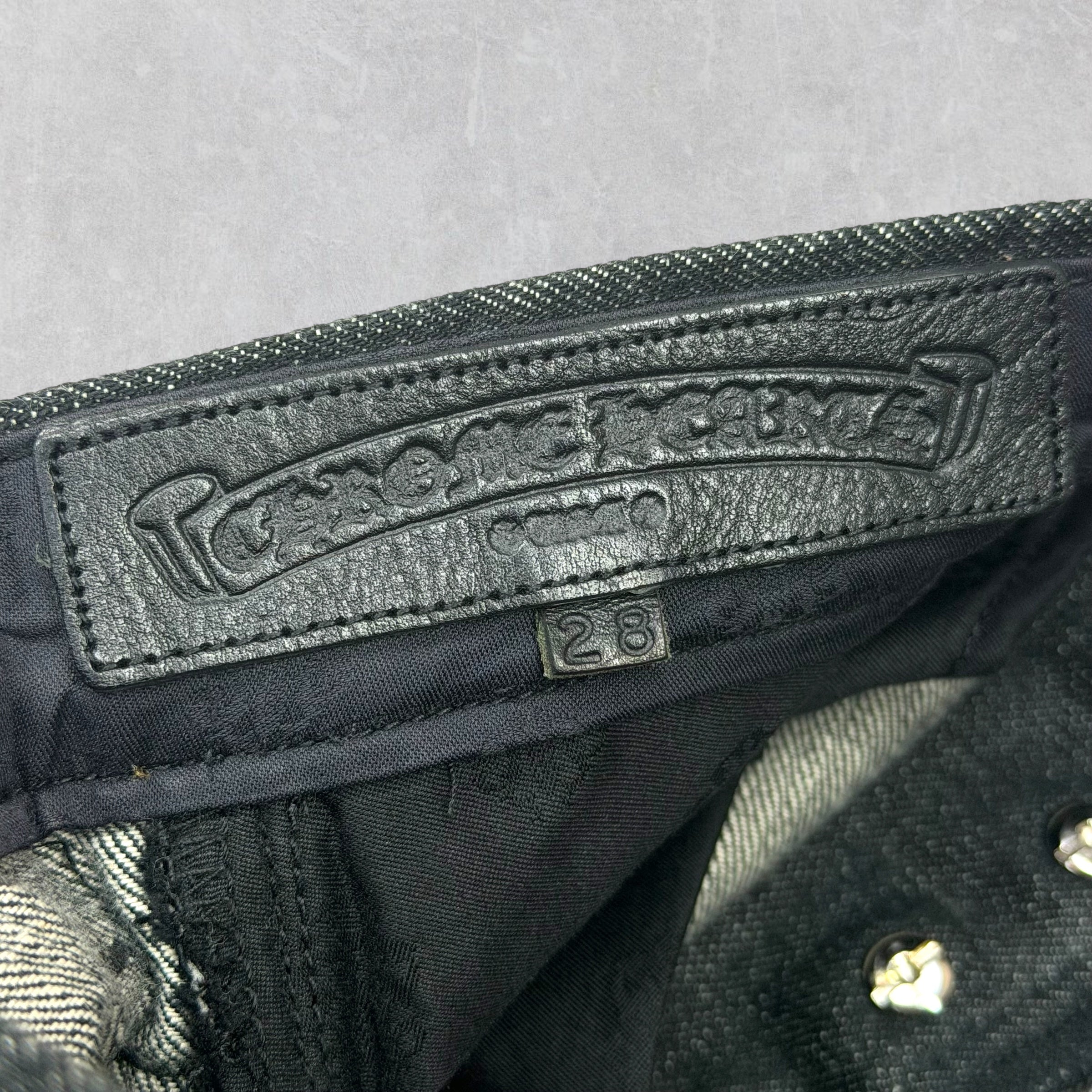 Chrome Hearts Star Patch Fleur Knee Jeans 28