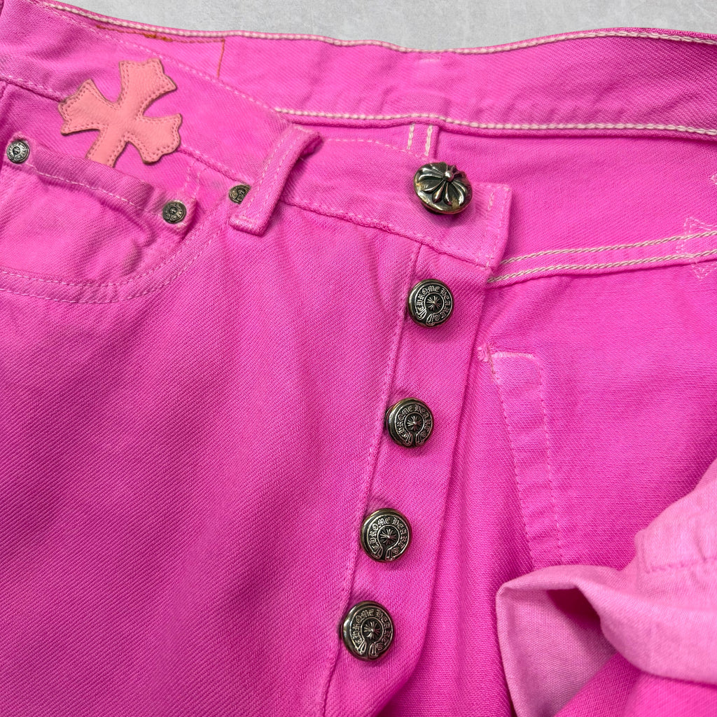Chrome Hearts Sex Records Cross Patch Pink Denim 30