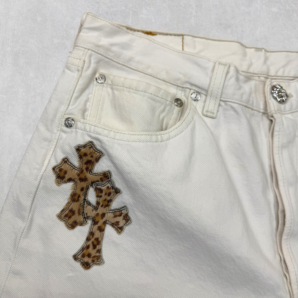Chrome Hearts Cheetah Cross Patch Levis 501 White 31