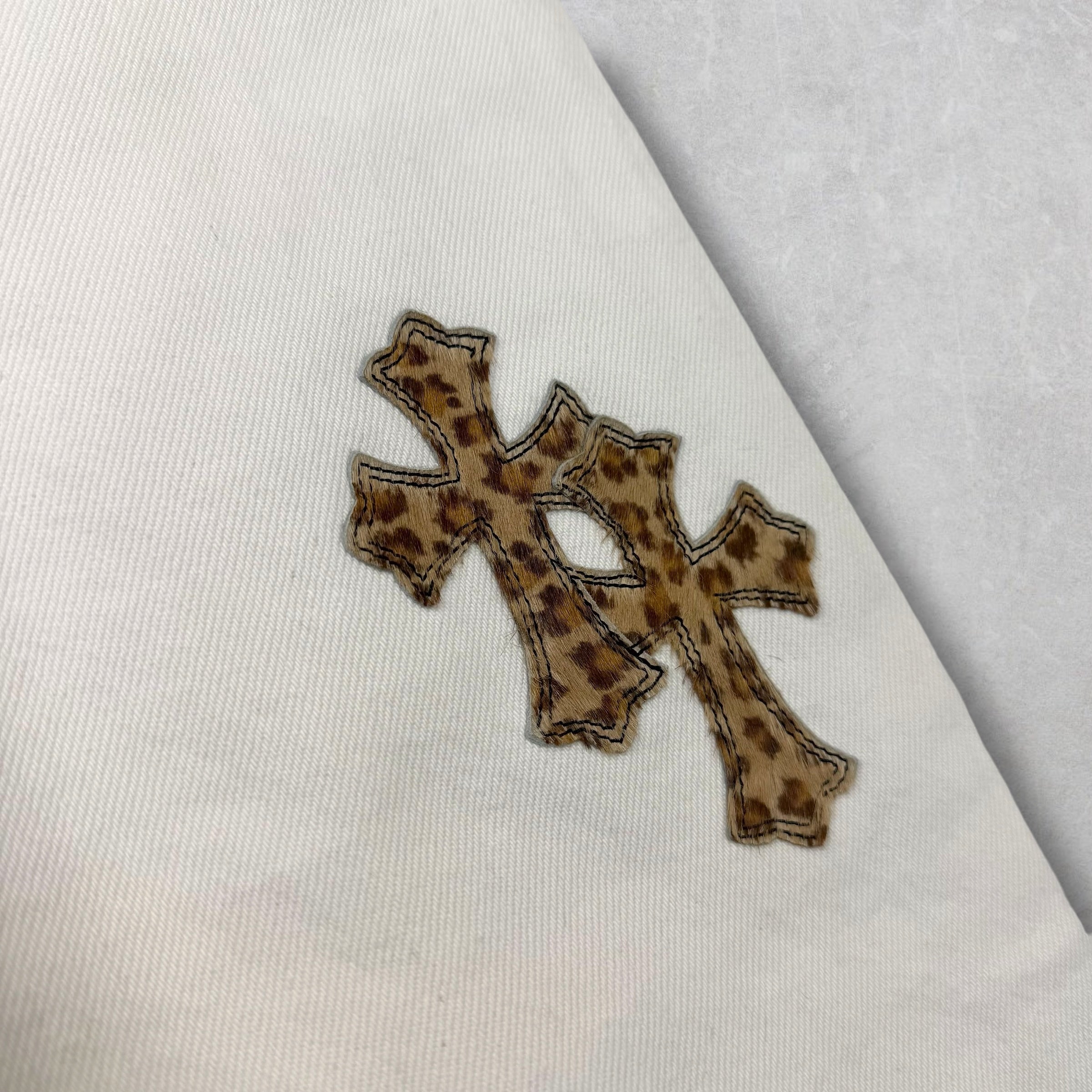 Chrome Hearts Cheetah Cross Patch Levis 501 White 31