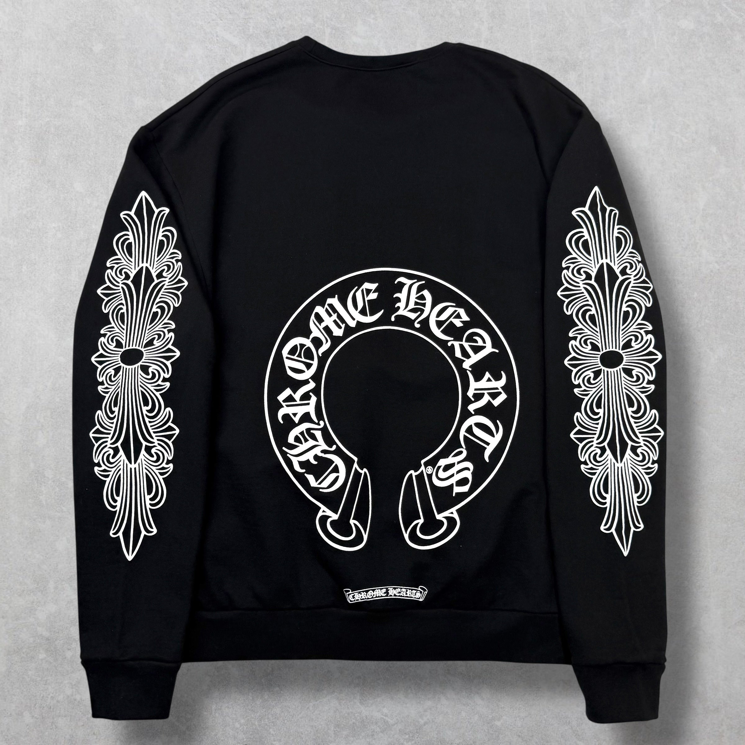 Chrome Hearts Horseshoe Floral Crewneck Black L