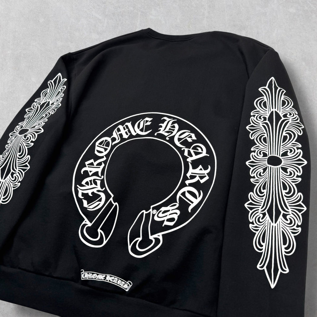 Chrome Hearts Horseshoe Floral Crewneck Black L