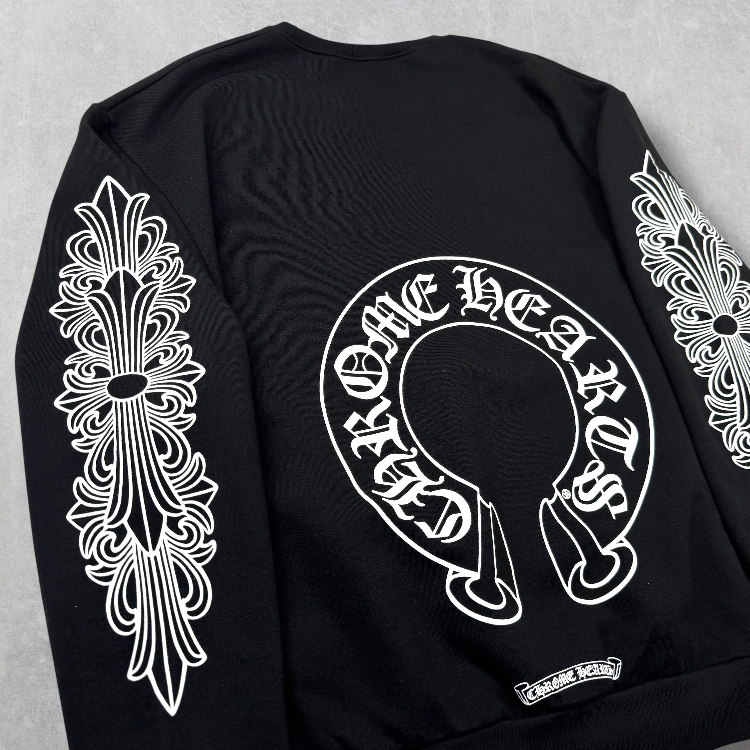Chrome Hearts Horseshoe Floral Crewneck Black L