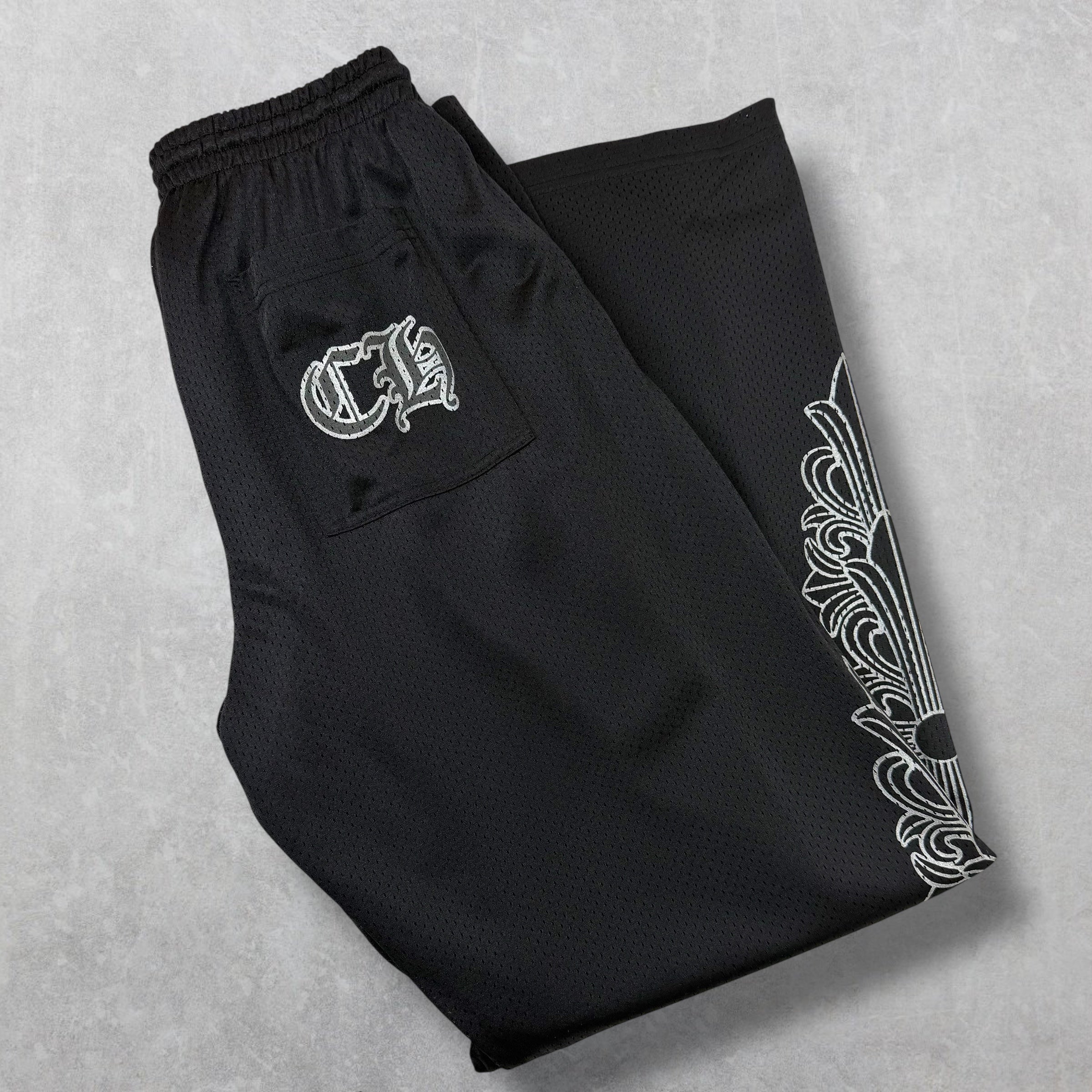 Chrome Hearts Black Mesh Warm Up Pants M