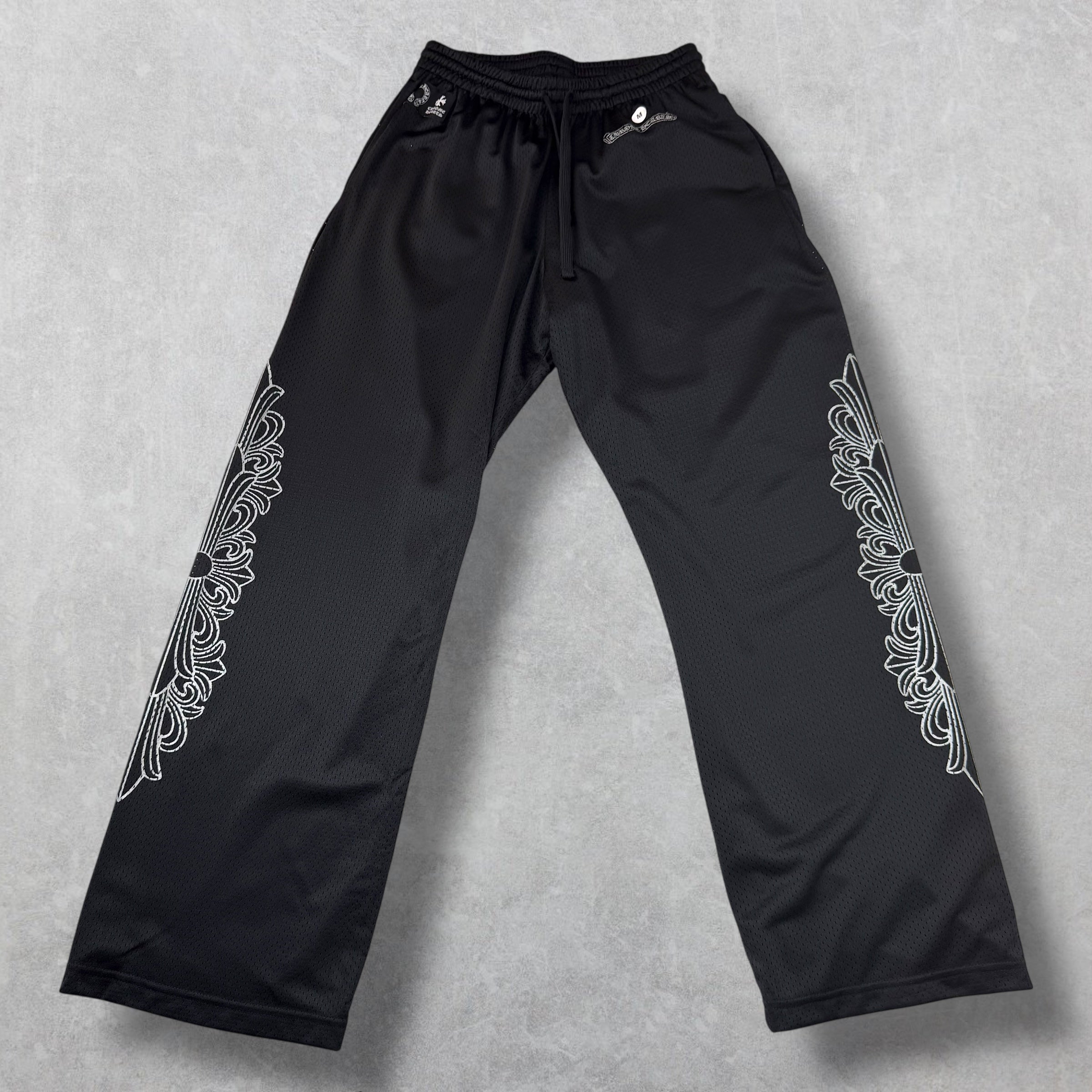 Chrome Hearts Black Mesh Warm Up Pants M