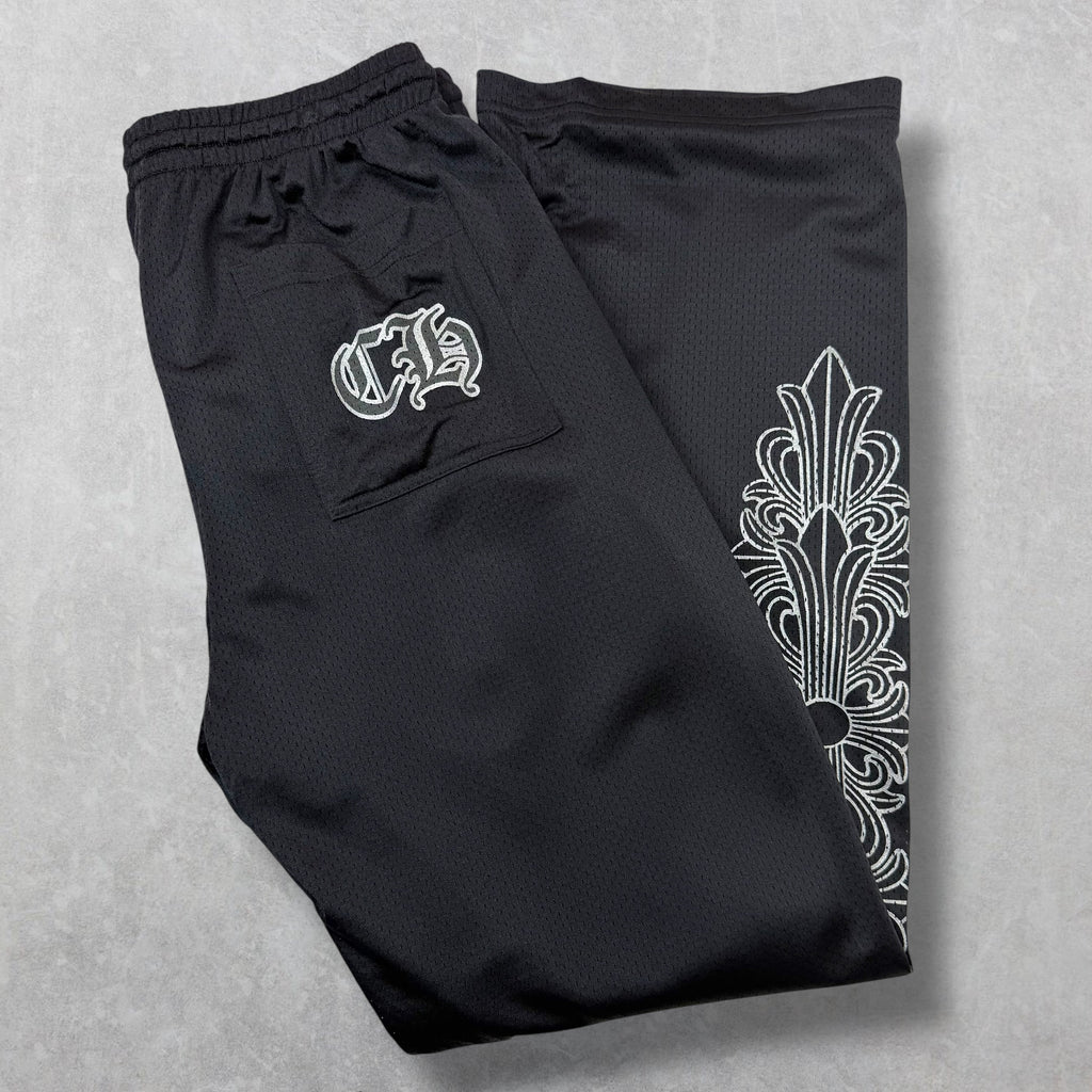Chrome Hearts Black Mesh Warm Up Pants XXL
