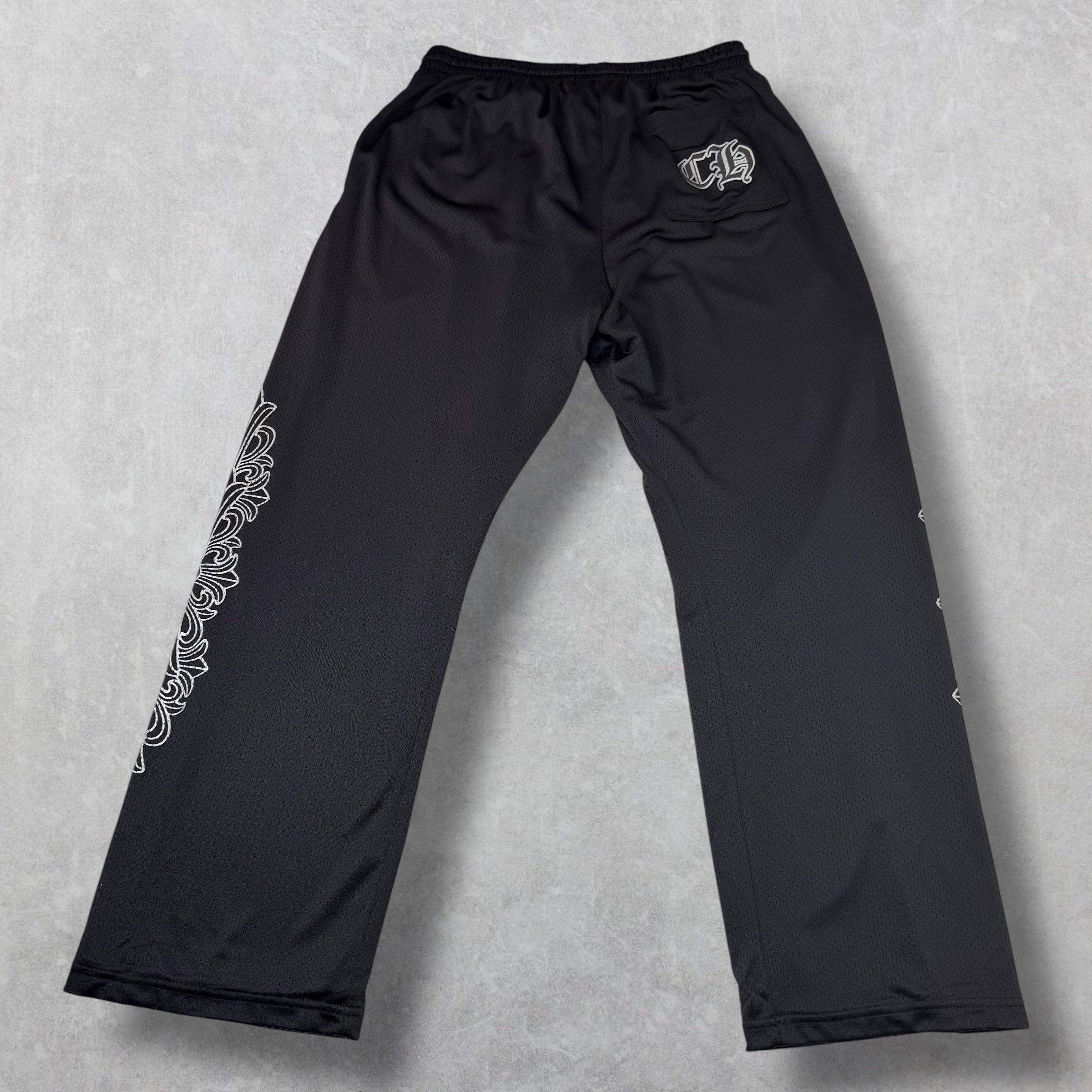 Chrome Hearts Black Mesh Warm Up Pants XXL