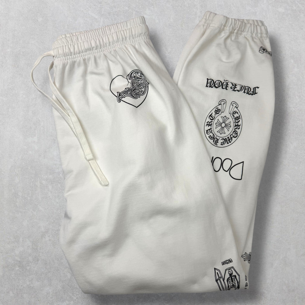 Chrome Hearts Deadly Doll Multi Logo Sweats White XL