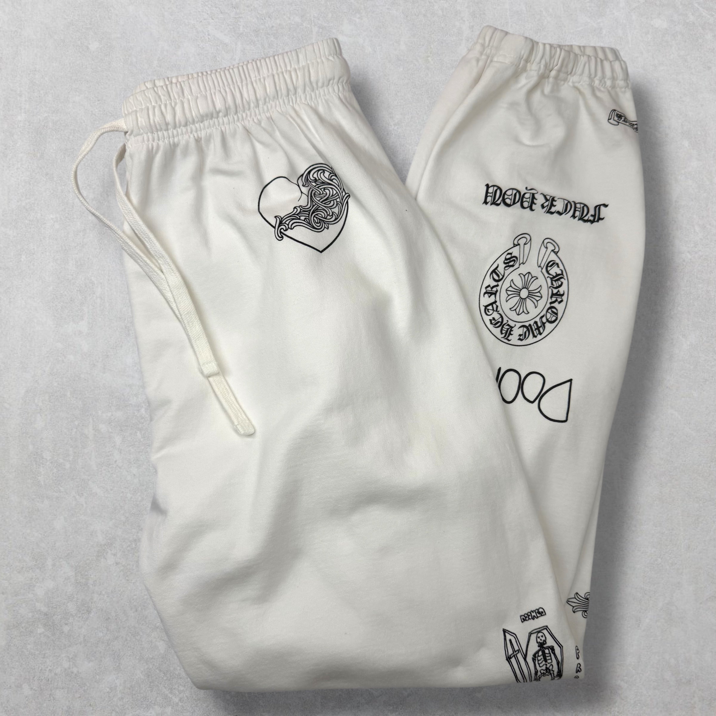 Chrome Hearts Deadly Doll Multi Logo Sweats White XL