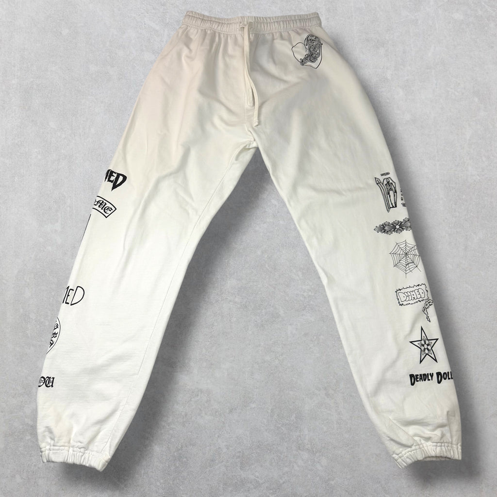 Chrome Hearts Deadly Doll Multi Logo Sweats White XL