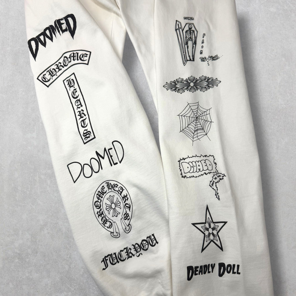 Chrome Hearts Deadly Doll Multi Logo Sweats White XL