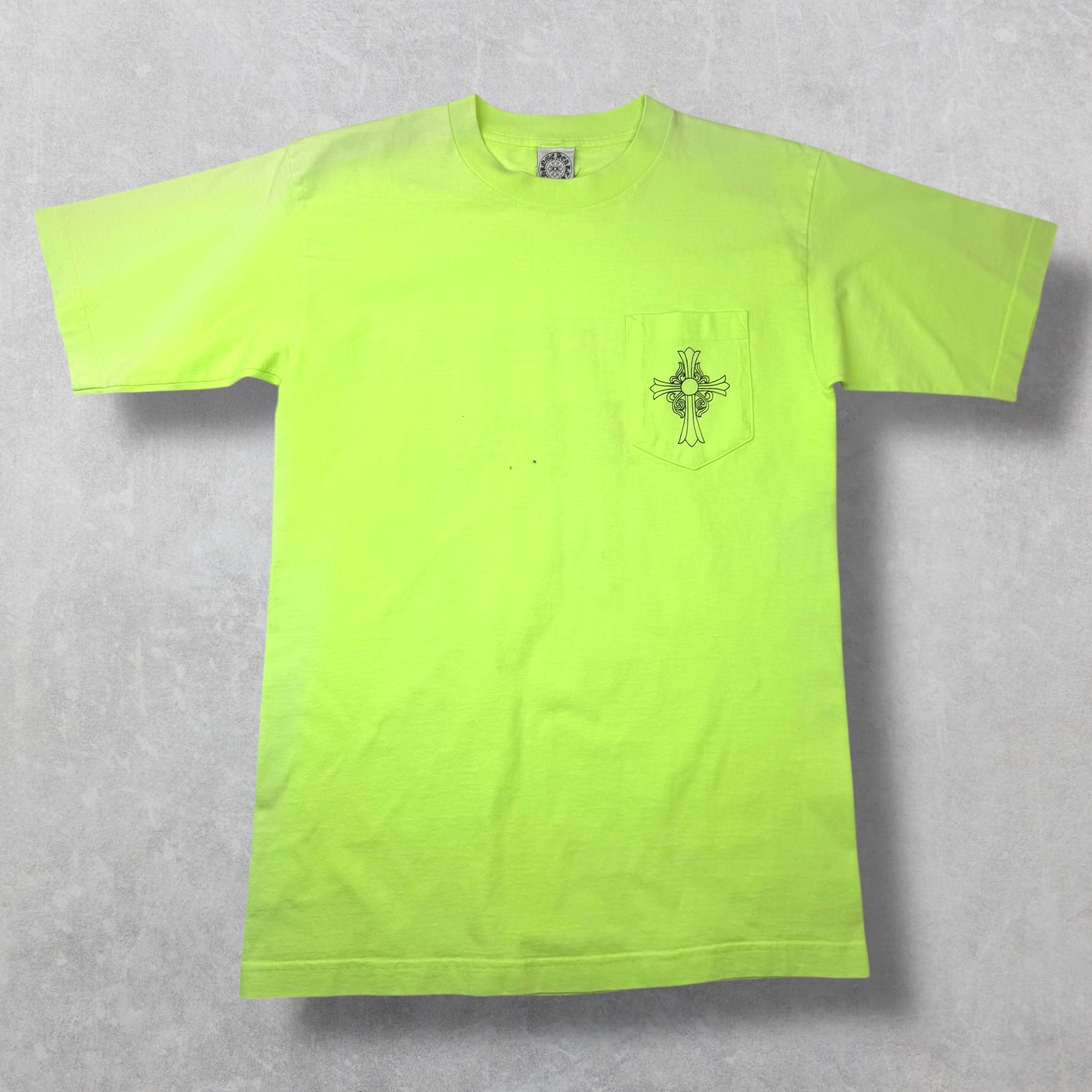 Vintage Chrome Hearts NYC Scroll Logo Tee Neon M