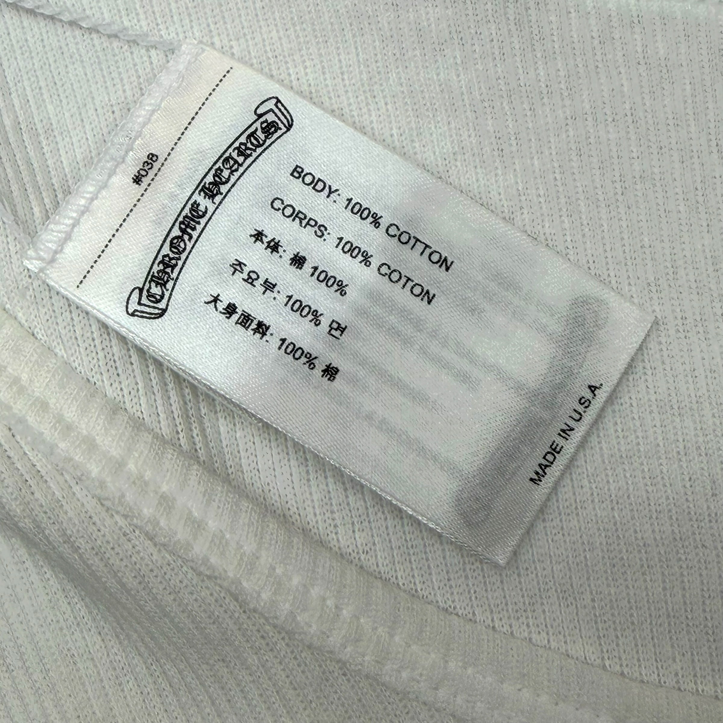 Chrome Hearts Pink T-Bar Ribbed Tank White XL