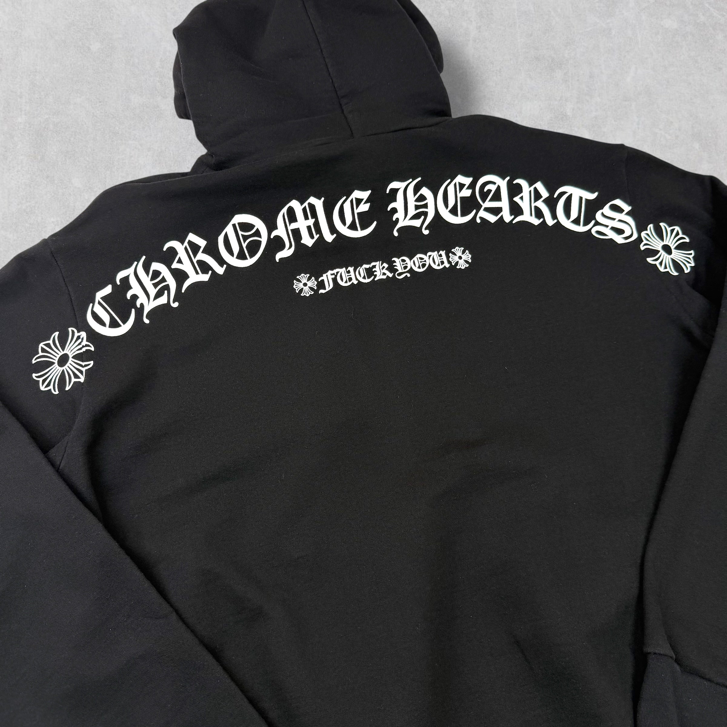 Chrome Hearts Black T-bar Hoodie L