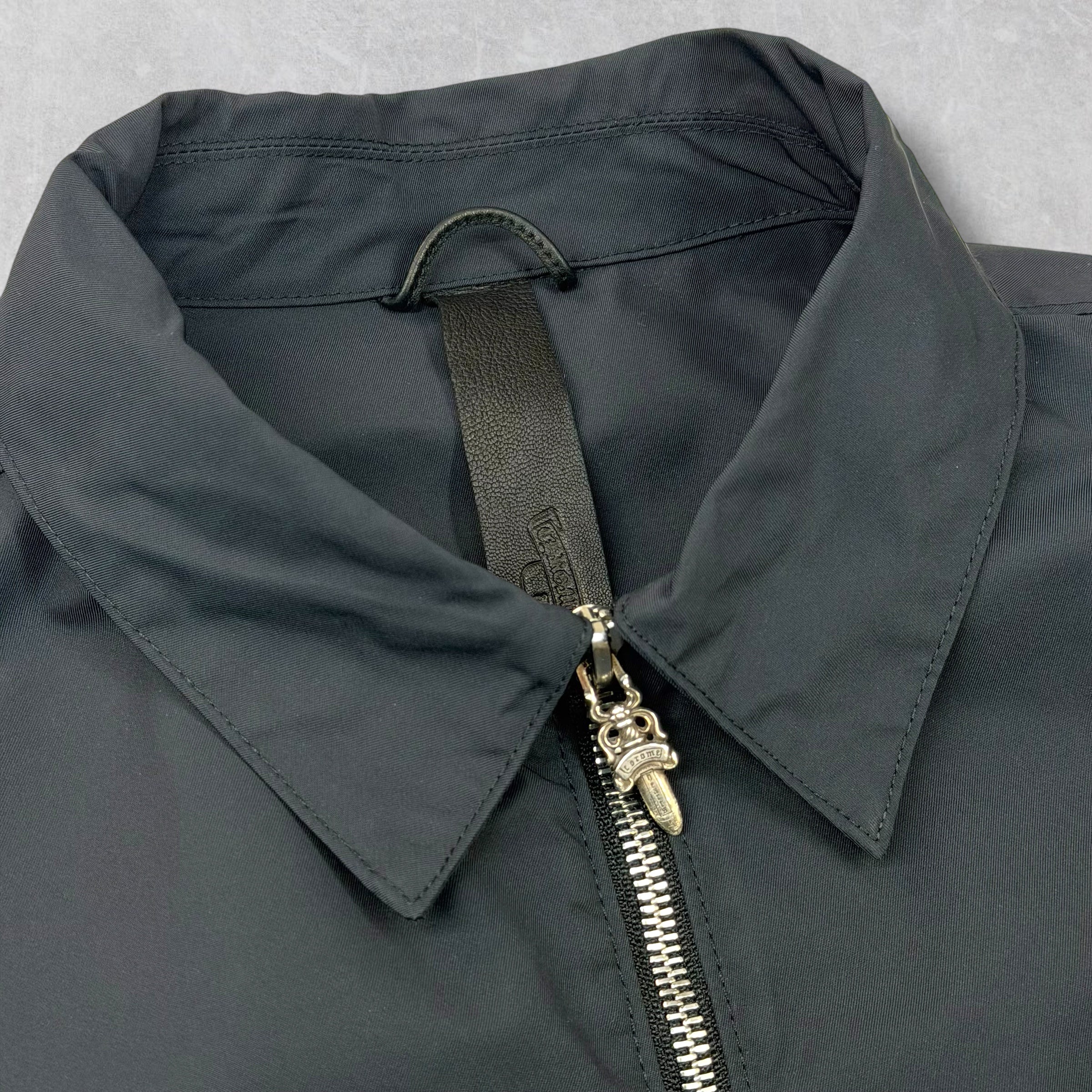 Chrome Hearts Nylon/Leather Cross Patch Work Shirt M