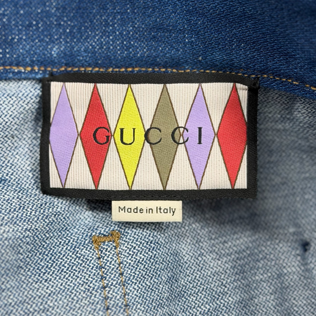 Gucci Embroidered Broken Twill Denim Shorts 38 (54)