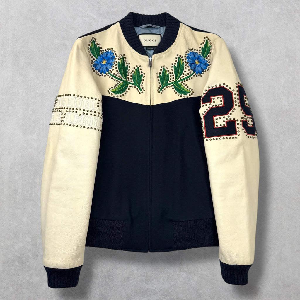 Gucci Floral Studded Varsity Jacket 44 (XS)