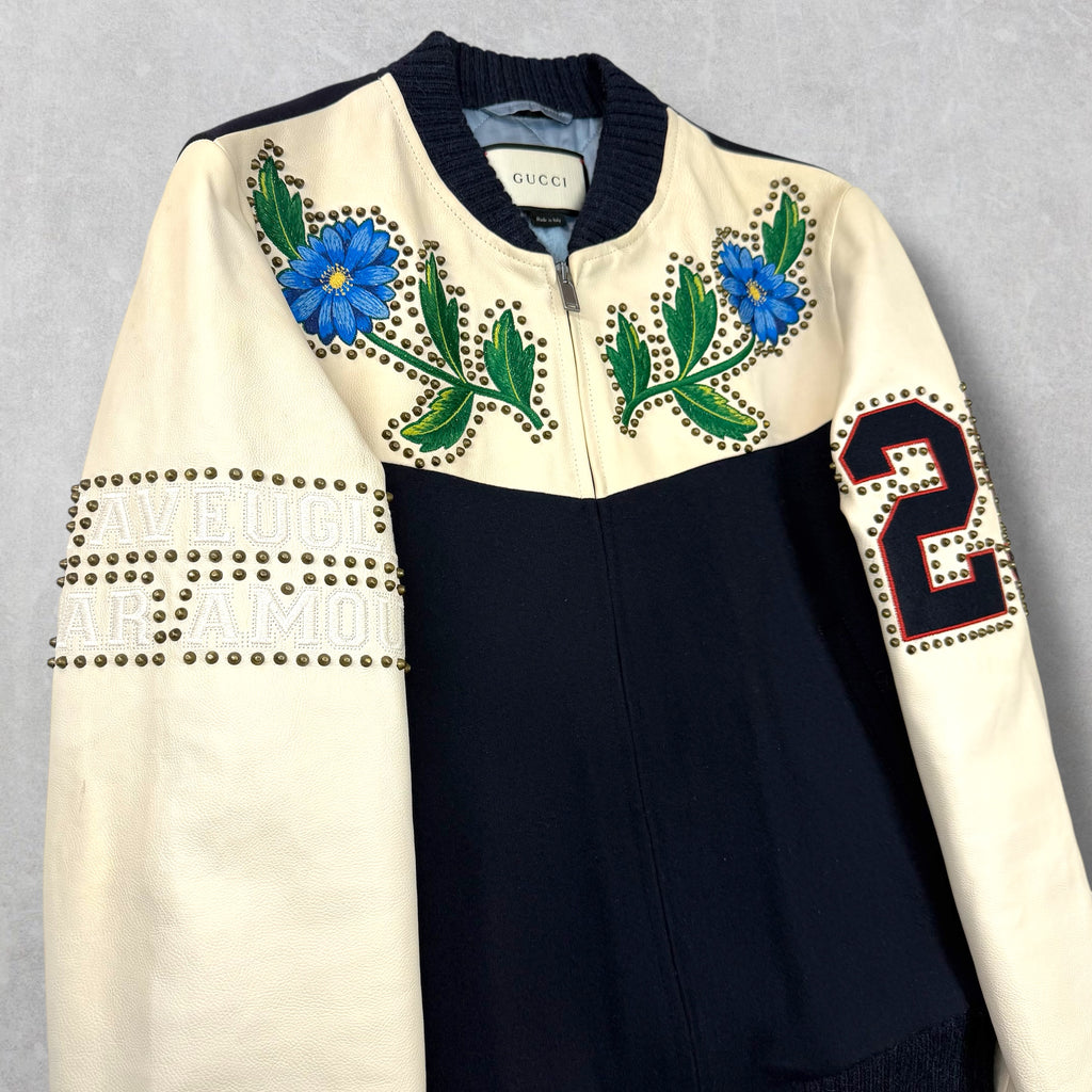 Gucci Floral Studded Varsity Jacket 44 (XS)