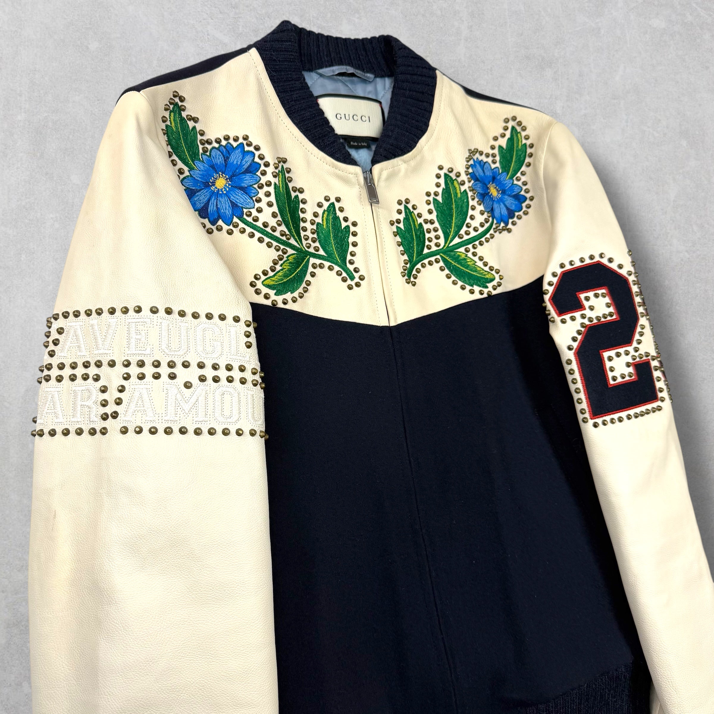 Gucci Floral Studded Varsity Jacket 44 (XS)
