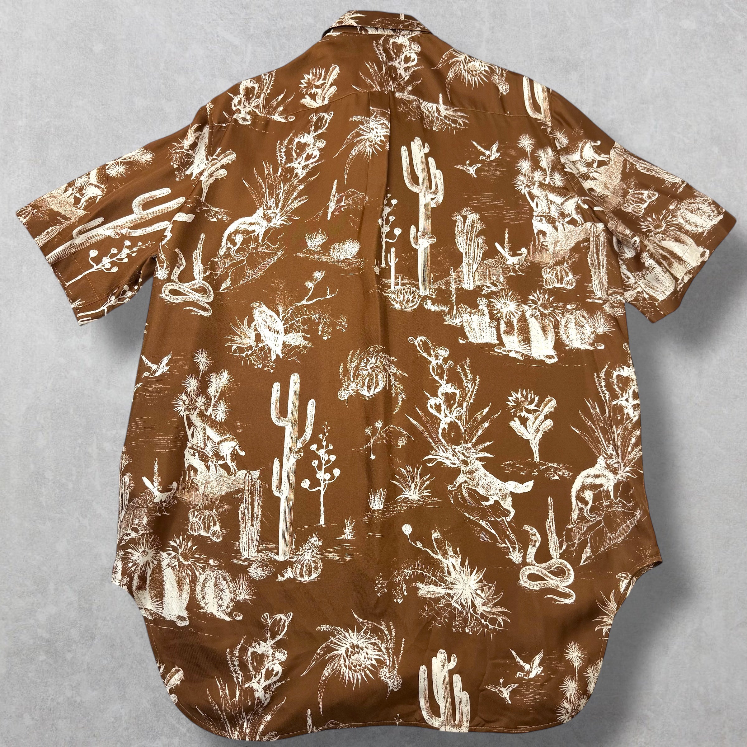 Dior x Cactus Jack Silk Twill Button Down Brown 42 (XL)