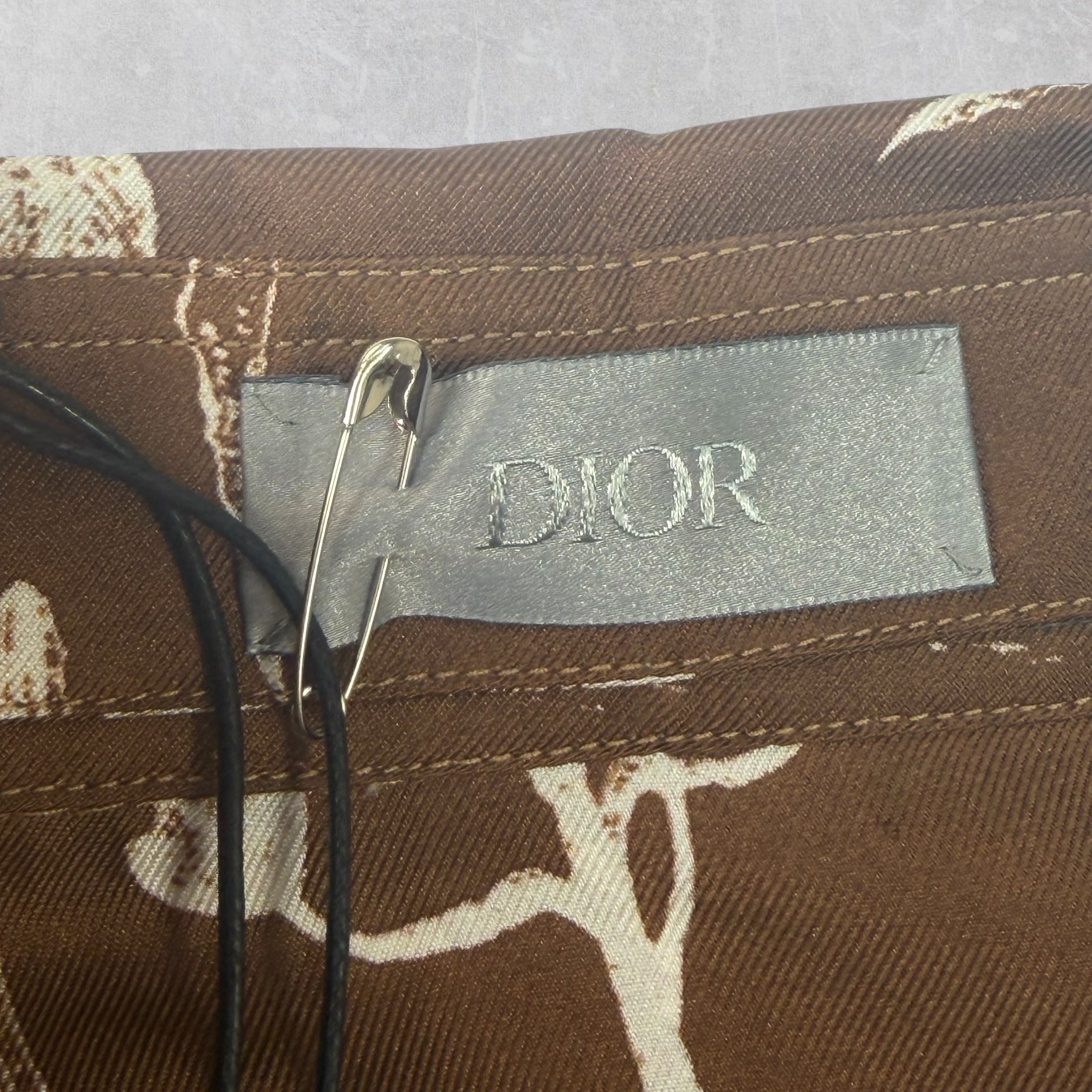 Dior x Cactus Jack Silk Twill Button Down Brown 42 (XL)